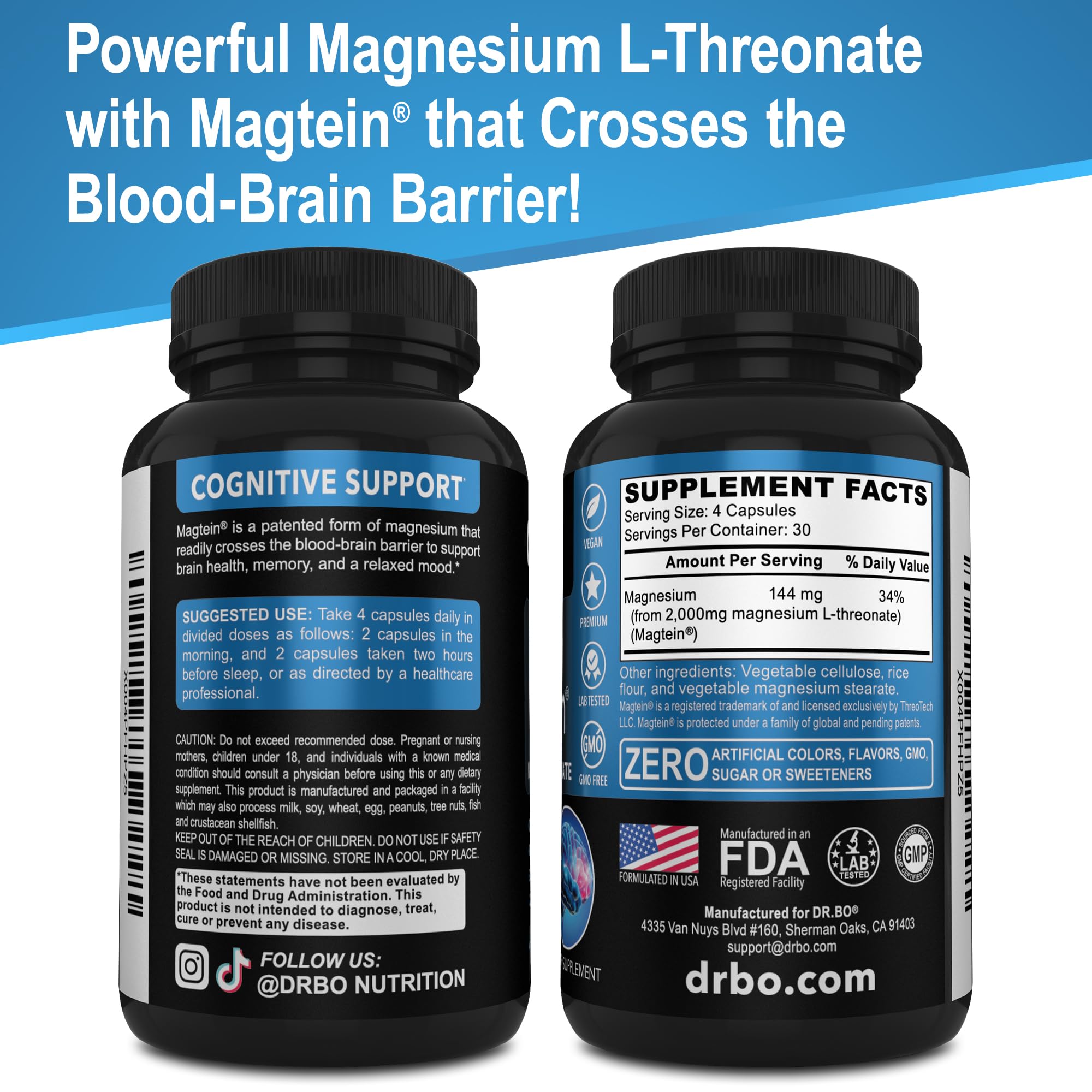 Magnesium L-Threonate Magtein Capsules - Magtein Magnesium L-Threonate 2000mg Supplement Capsules for Brain Health, Memory, Sleep & Cognitive Support - Pure Treonato de Magnesio Supplement - 120 Caps — Amazon image 9