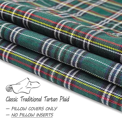Miniatura 2 de CARRIE HOME Juego de 2 fundas de almohada de cuadros verdes de Navidad de 16 x 16 pulgadas, almohadas decorativas de Navidad de 16 x 16 pulgadas