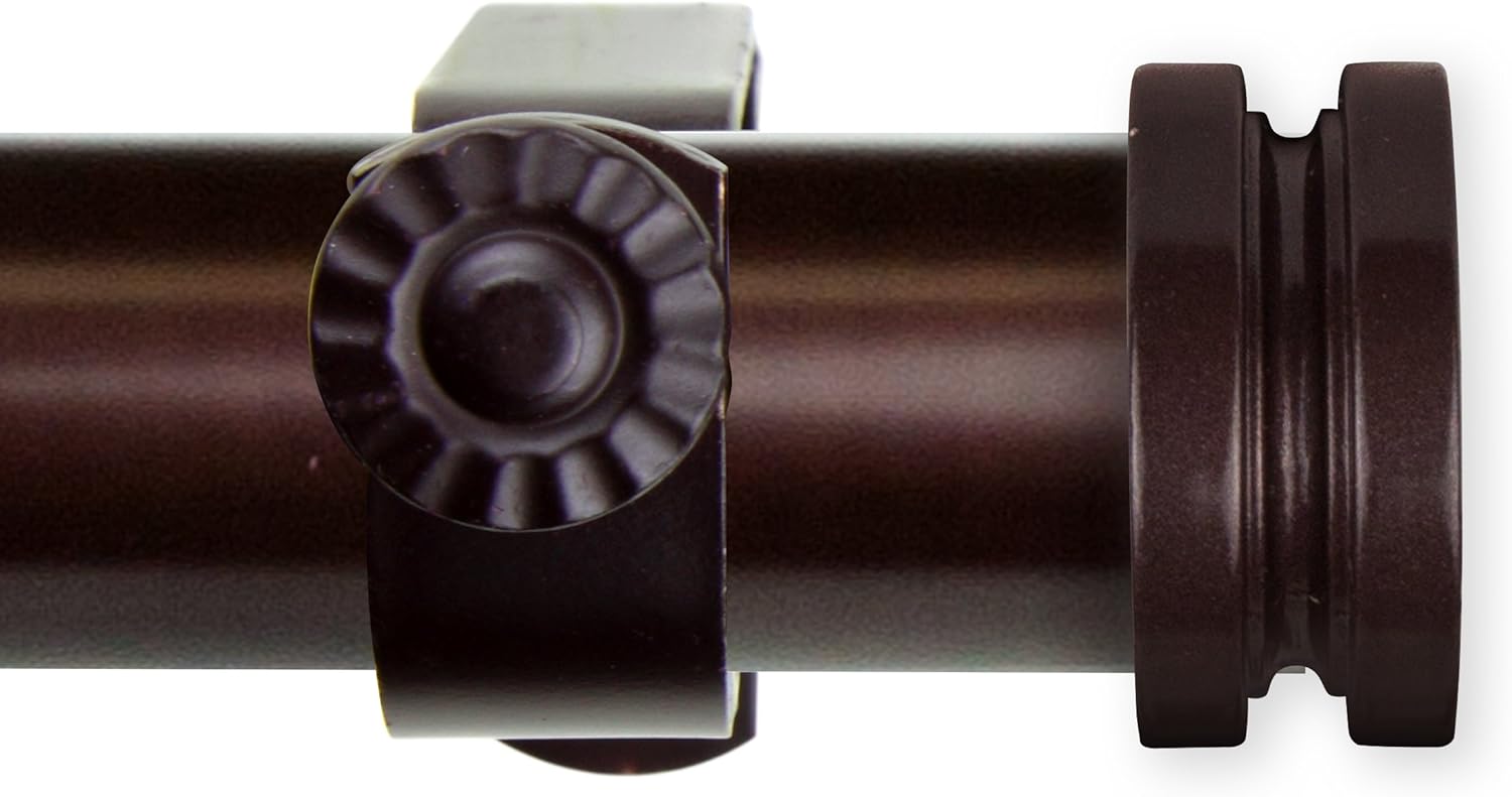 A&F Rod Décor - Pancake 1" Curtain Rod 28-48 inch - Bronze