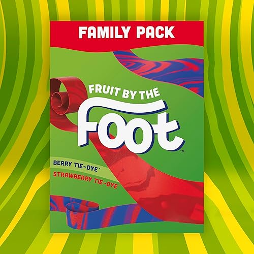 Miniatura 4 de Fruit By The Foot Snacks con sabor a frutas, teñido anudado de bayas y teñido anudado de fresa, paquete familiar, 18 rollos, 13.5 onzas