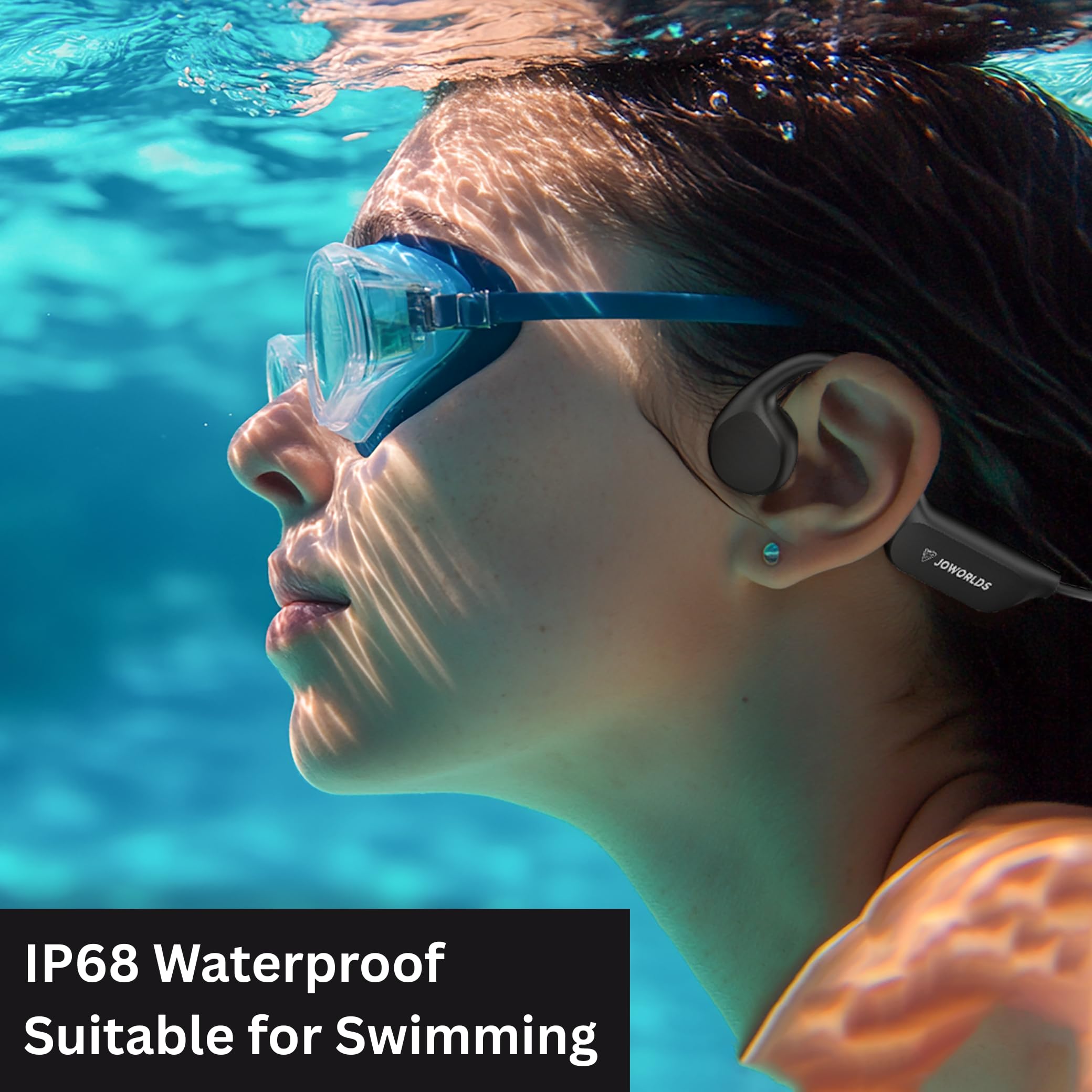 Auriculares de oído abierto inalámbricos Bluetooth, IP68, impermeables, conducción ósea, Bluetooth, auriculares inalámbricos Bluetooth, auriculares deportivos para correr nadar, 10 horas de