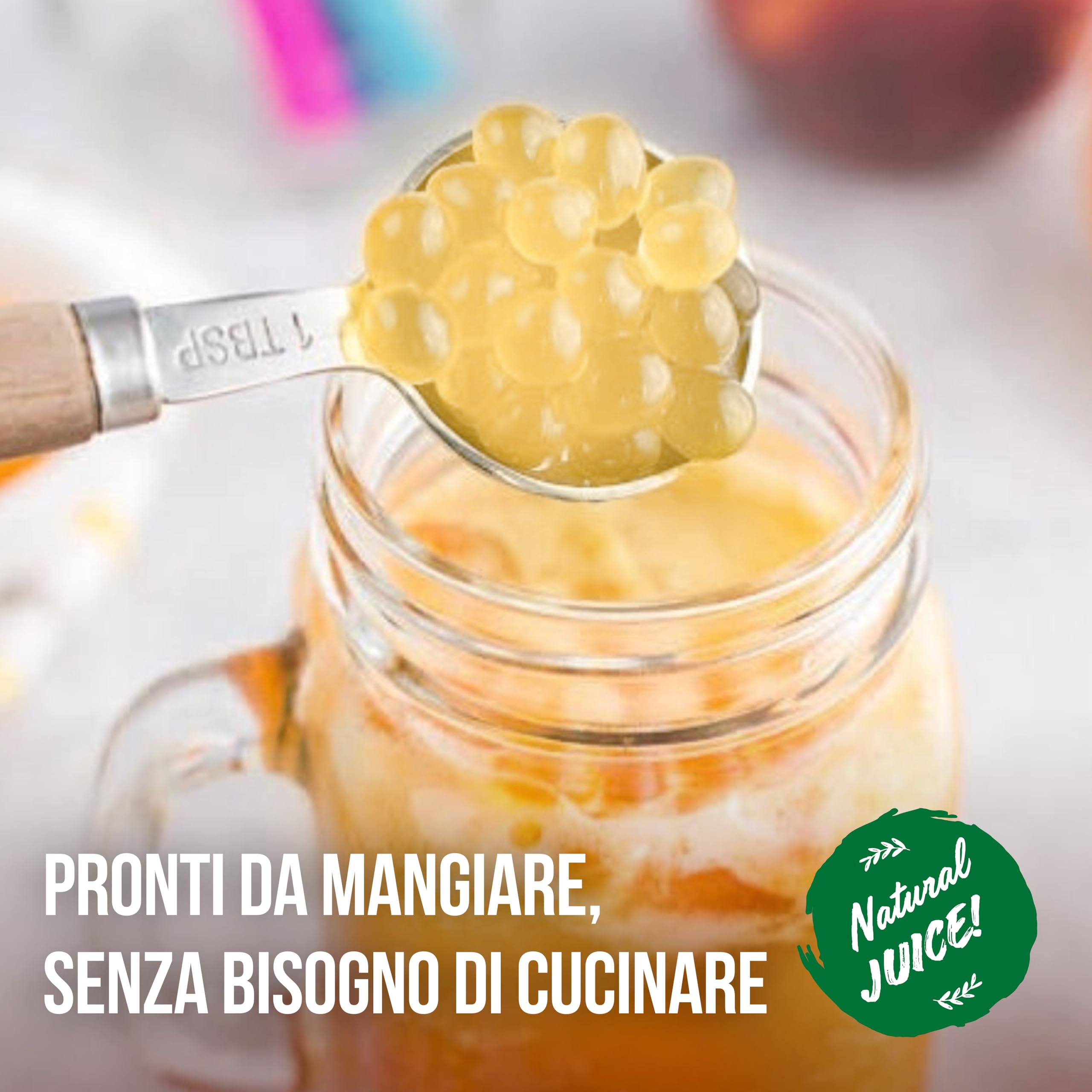 POPPING BOBA - Sferette alla frutta per Bubble Tea - Litchi - 1 kg - nessun colorante artificiale, basso contenuto di zucchero, succo di frutta vero, 100% vegan e senza glutine