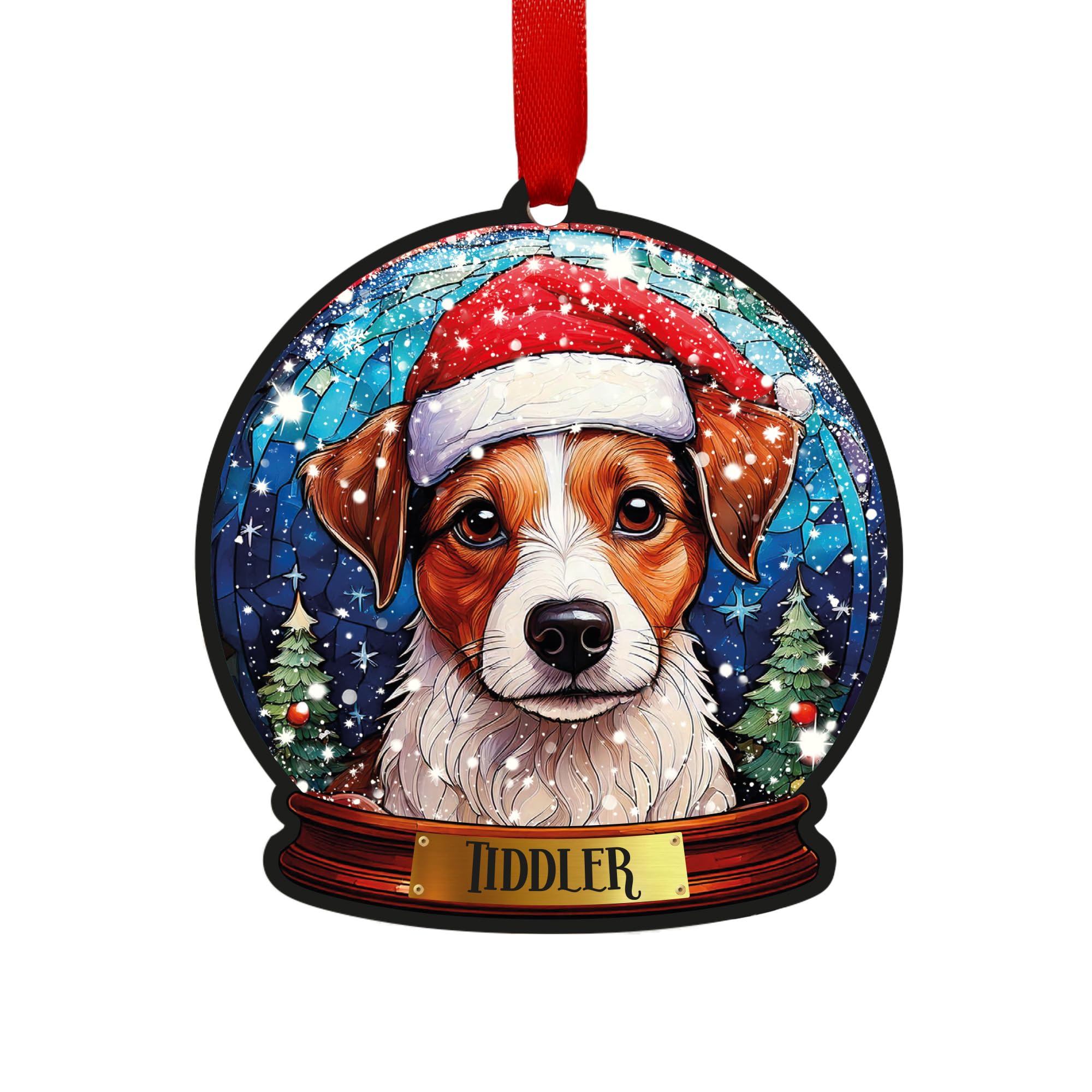 Jack Russell Personalised Snow Globe Decoration