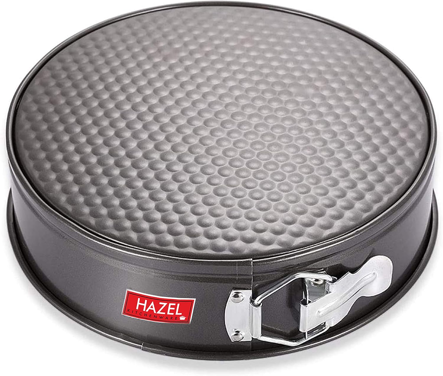 HAZEL Round Aluminium Cake Mould Teflon Non-Stick Coated Microwave Oven Safe Baking Cake Pan Removable Base Springform Cake Tin, 20 cm