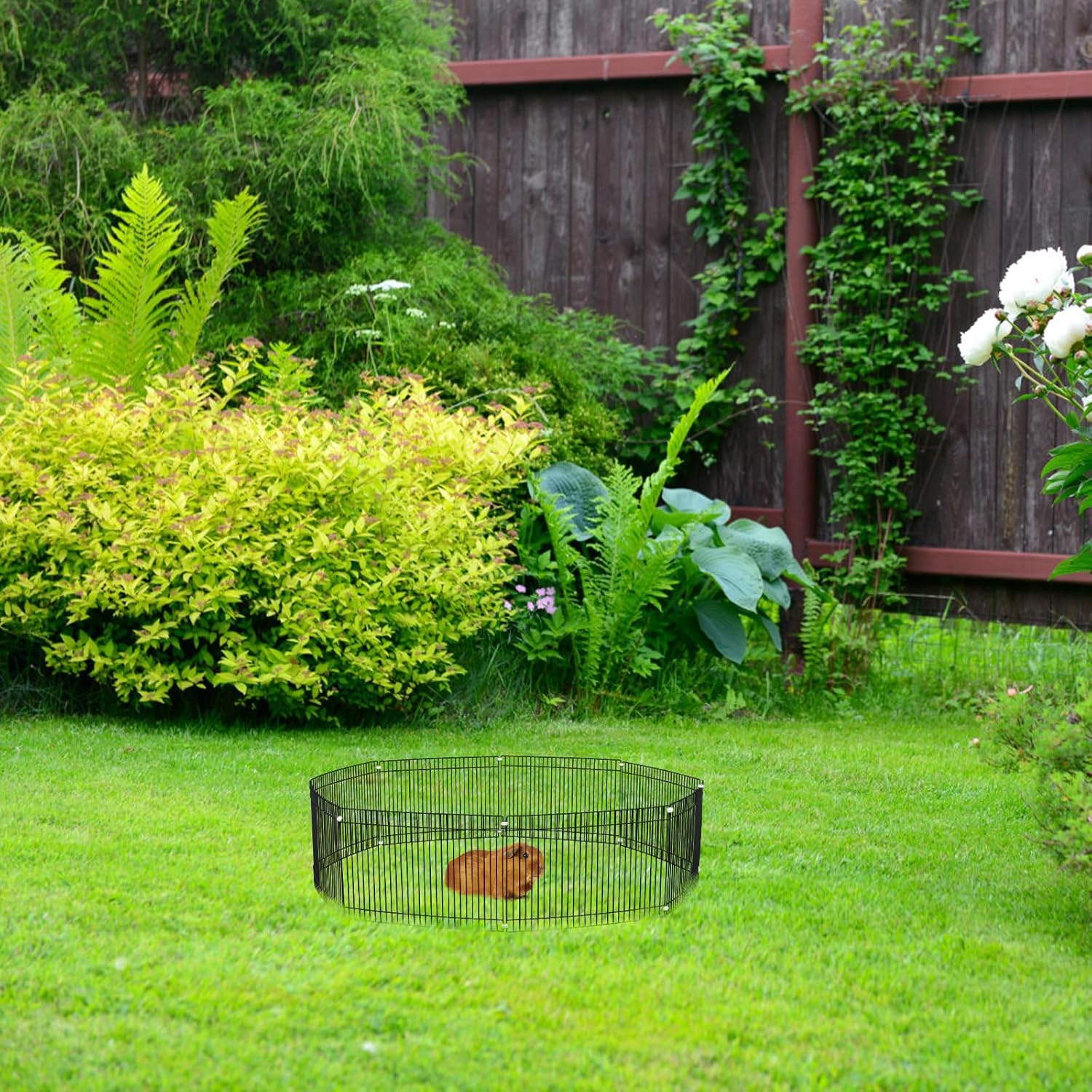 FRCOLOR 8pcs Small Pet Fence Playpen Metal Isolation Gate 23x35cm for Hamsters Indoor Safety Enclosure Portable Pet Separation Pen