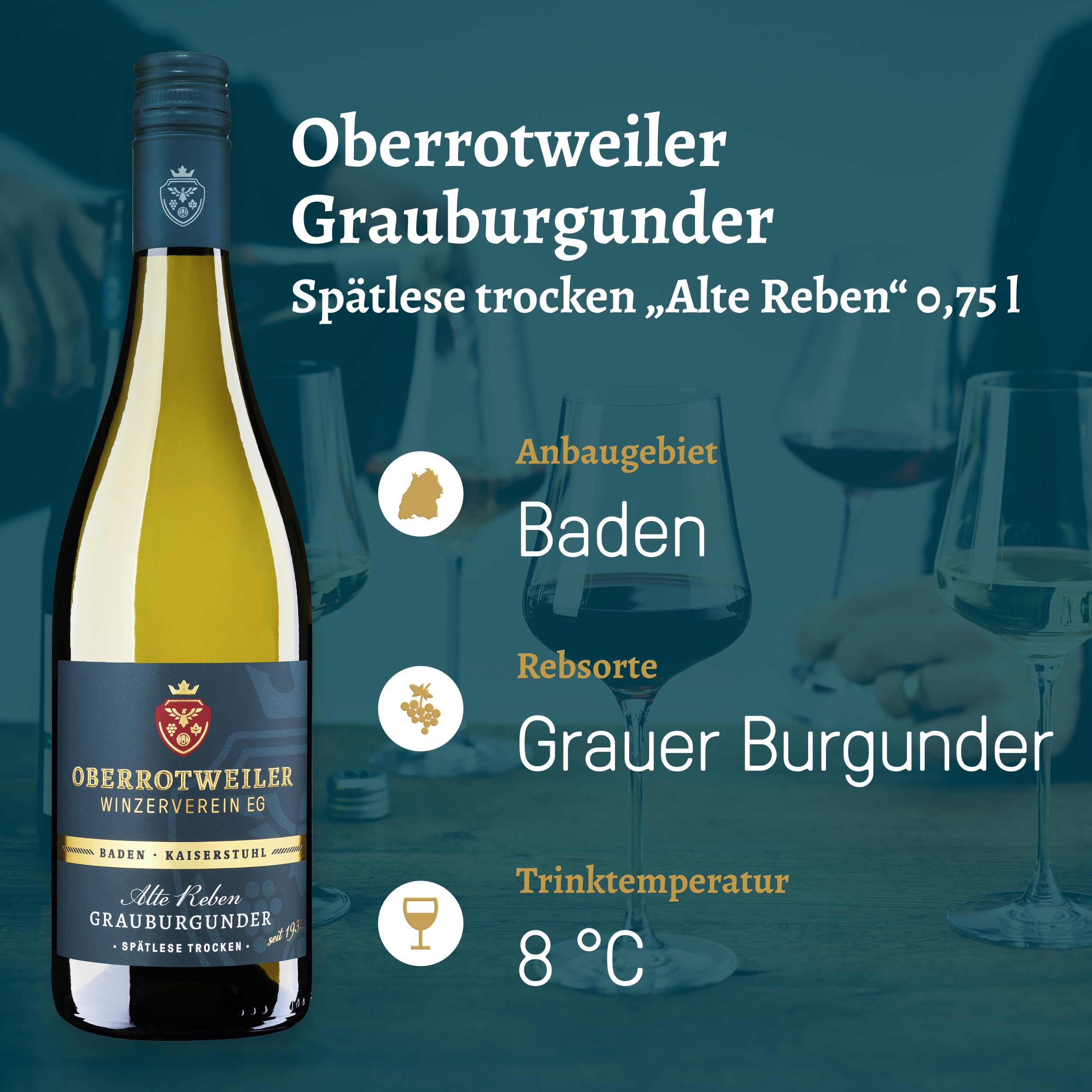 Oberrotweiler Lagenwein Wein-Paket - Probierpaket mit Grauburgunder & Weißburgunder aus der Lage Henkenberg & Spätburgunder Eichberg - für Genießer & besondere Anlässe (3 x 0,75 l)