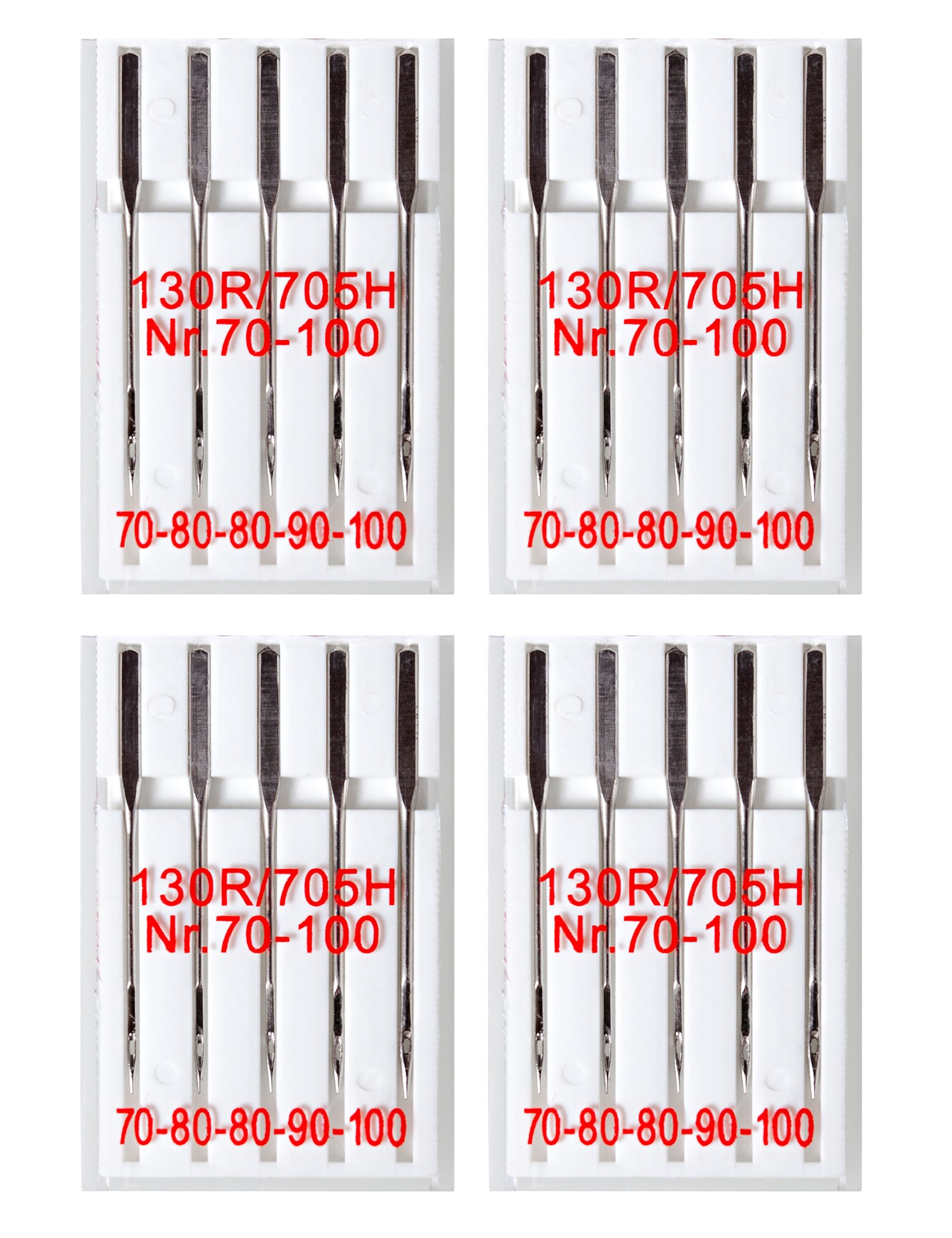 Lot 20 Aiguilles Machine à Coudre Jersey 130R/705H – Tailles 70-100, Pour Tissus Extensibles, 4 Tailles Au Choix