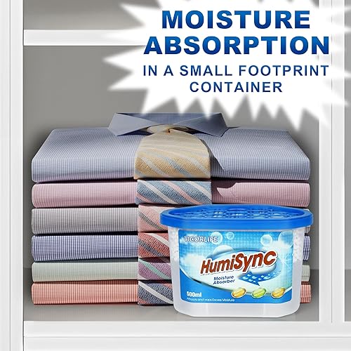 Miniatura 3 de Absorbedores de humedad, paquete de 6, 16.9 onzas, cajas de absorción de humedad portátiles para baño, armario, cocina, deshumidificadores, atraen y