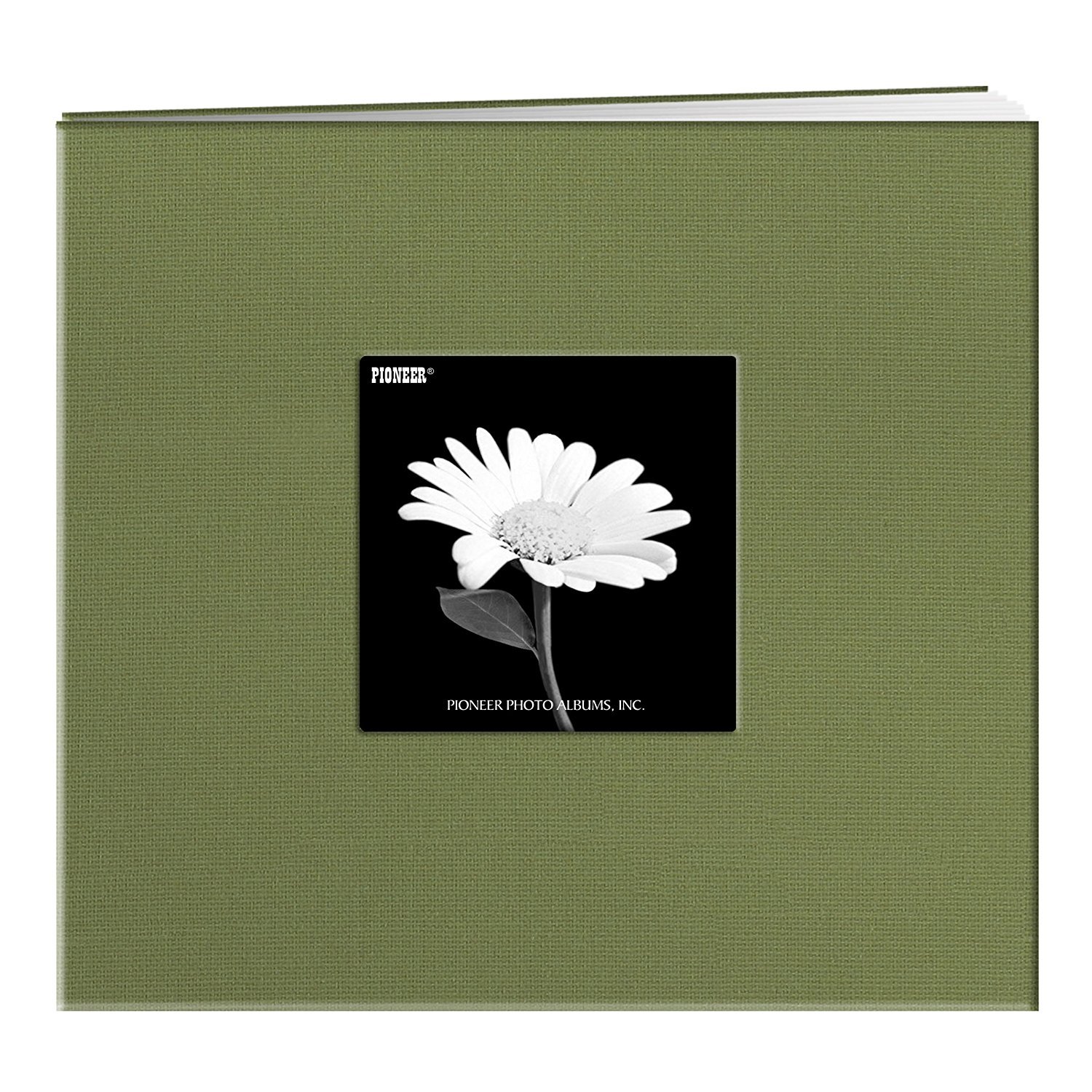 Pioneer Photo Albums Book Cloth Cover Post Bound Album, 8 x 8 inches, Herbal Green, fabric, 8"X8"