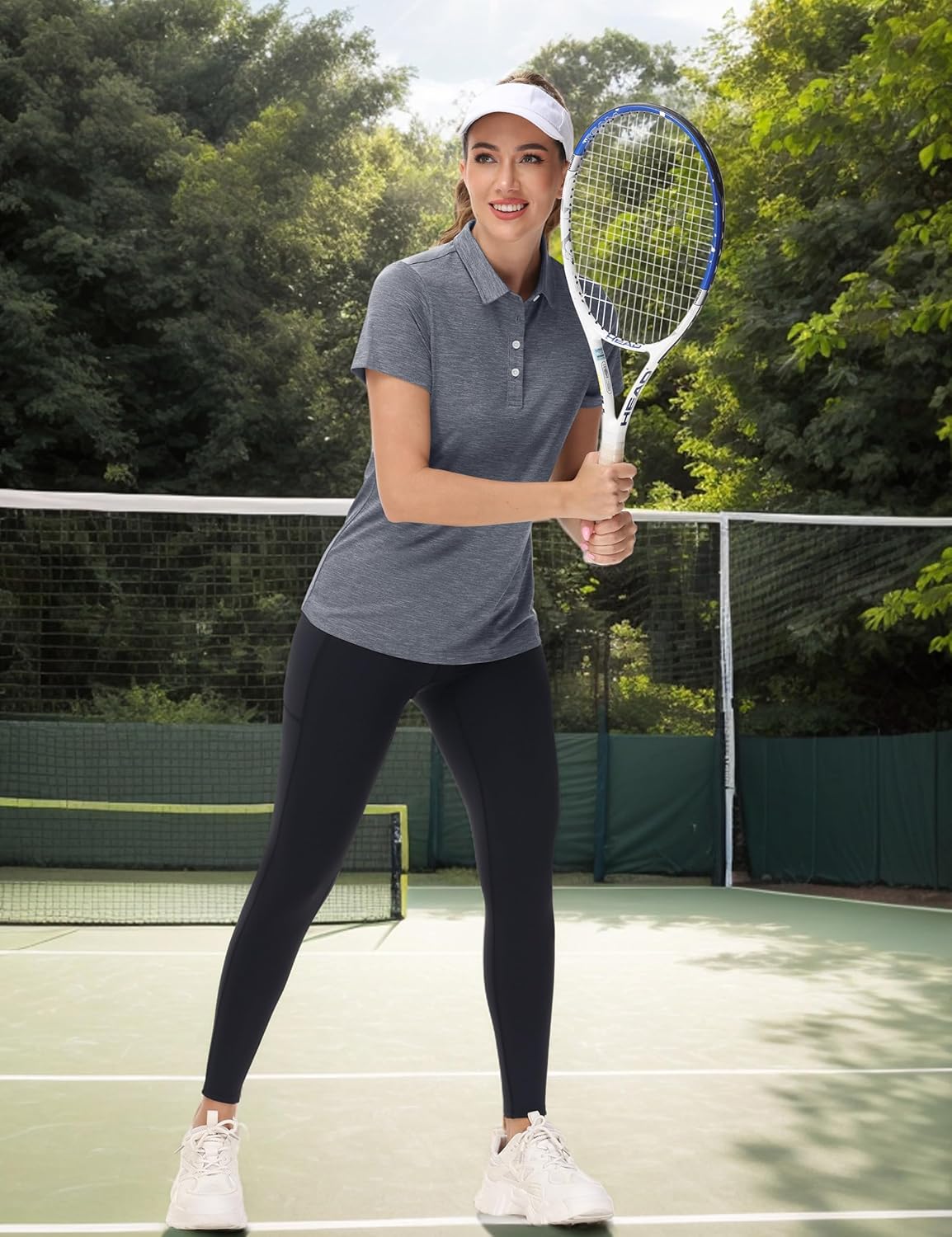 TACVASEN Polo Shirts for Women Short Sleeve Golf Shirts 4-Button Quick Dry Workout Tops Collared for Work Running Tennis - Image 3