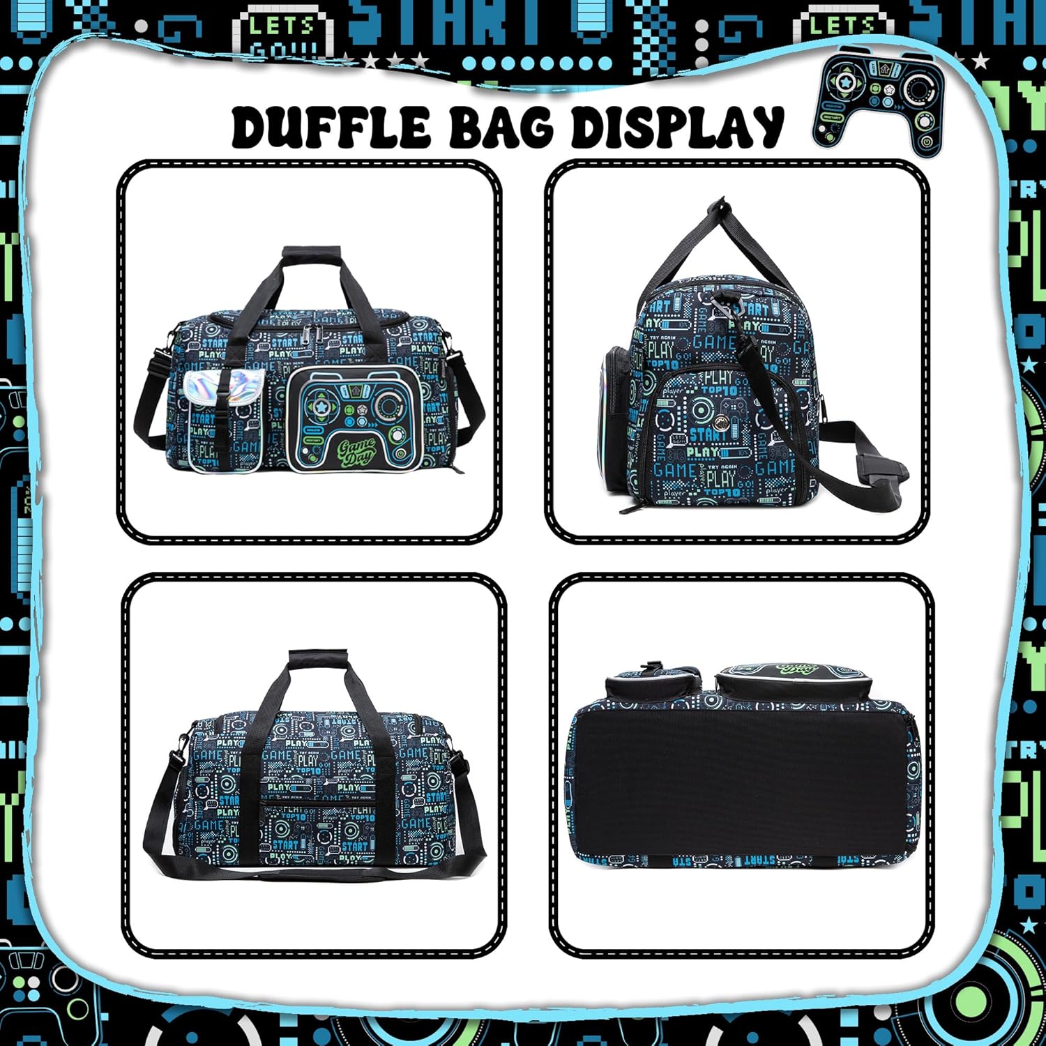 Sports Bag for Boys Kids Duffle Bag Boys Travel Bag for Kids Overnight Bag for Kid Weekender Bag Sleepover Bags for Boy Gym Bag with Shoe Compartment - Image 4