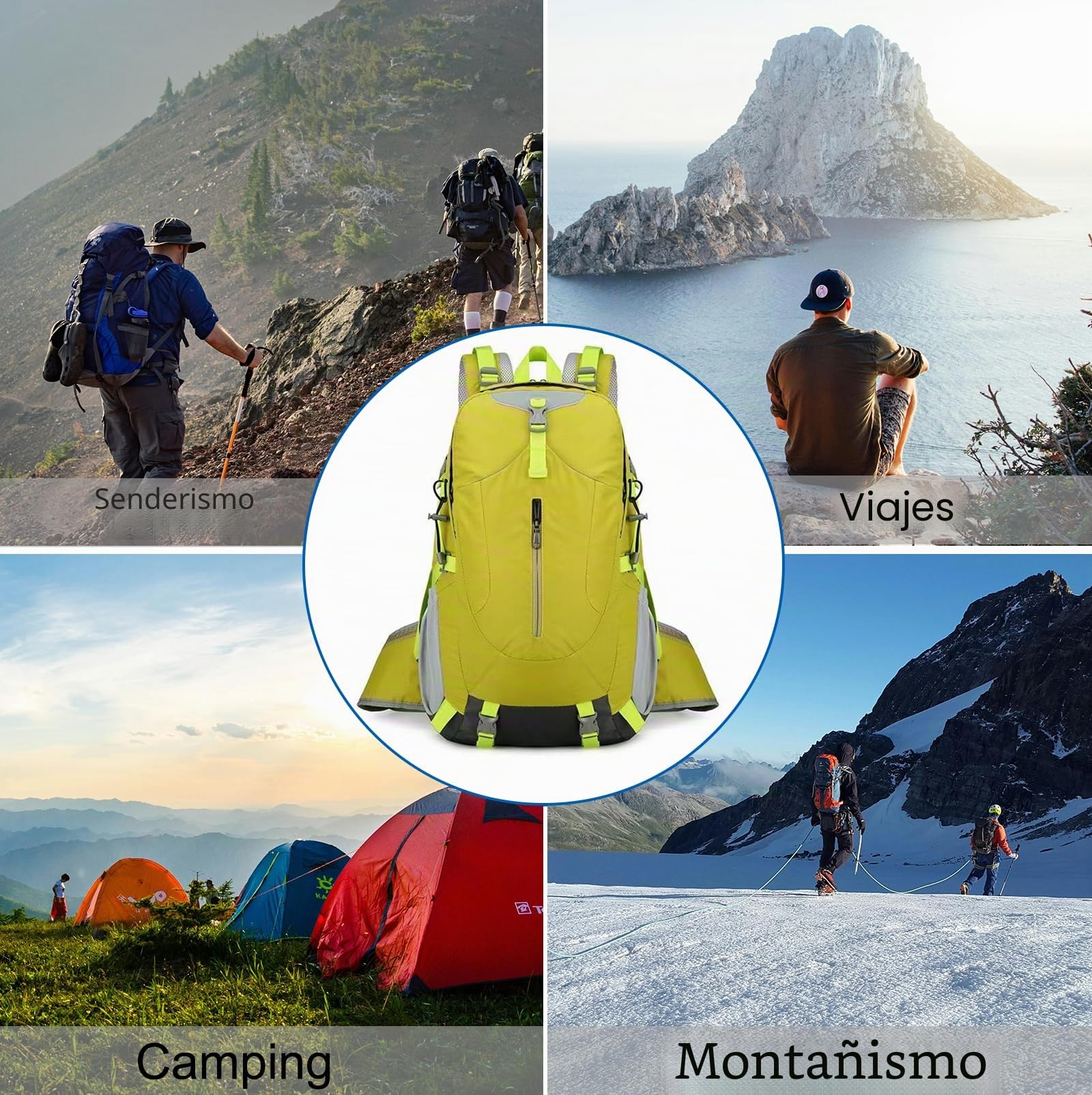 Long Keeper 40 Litros Mochila Senderismo Hombre Mujer Impermeable Mochila Viaje Trekking Montaña con Funda Lluvia Multibolsillos Multiusos para Al Aire Libre
