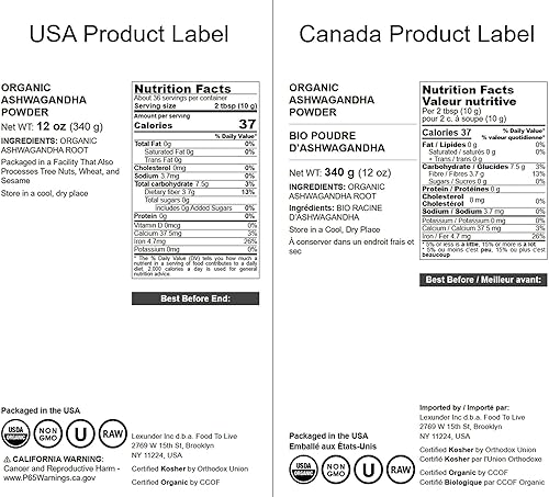 Miniatura 10 de Polvo de raíz de ashwagandha orgánico, 3 libras, sin OMG, ginseng indio finamente molido, puro, crudo, ayurvédico, vegano, a granel. Fácil de