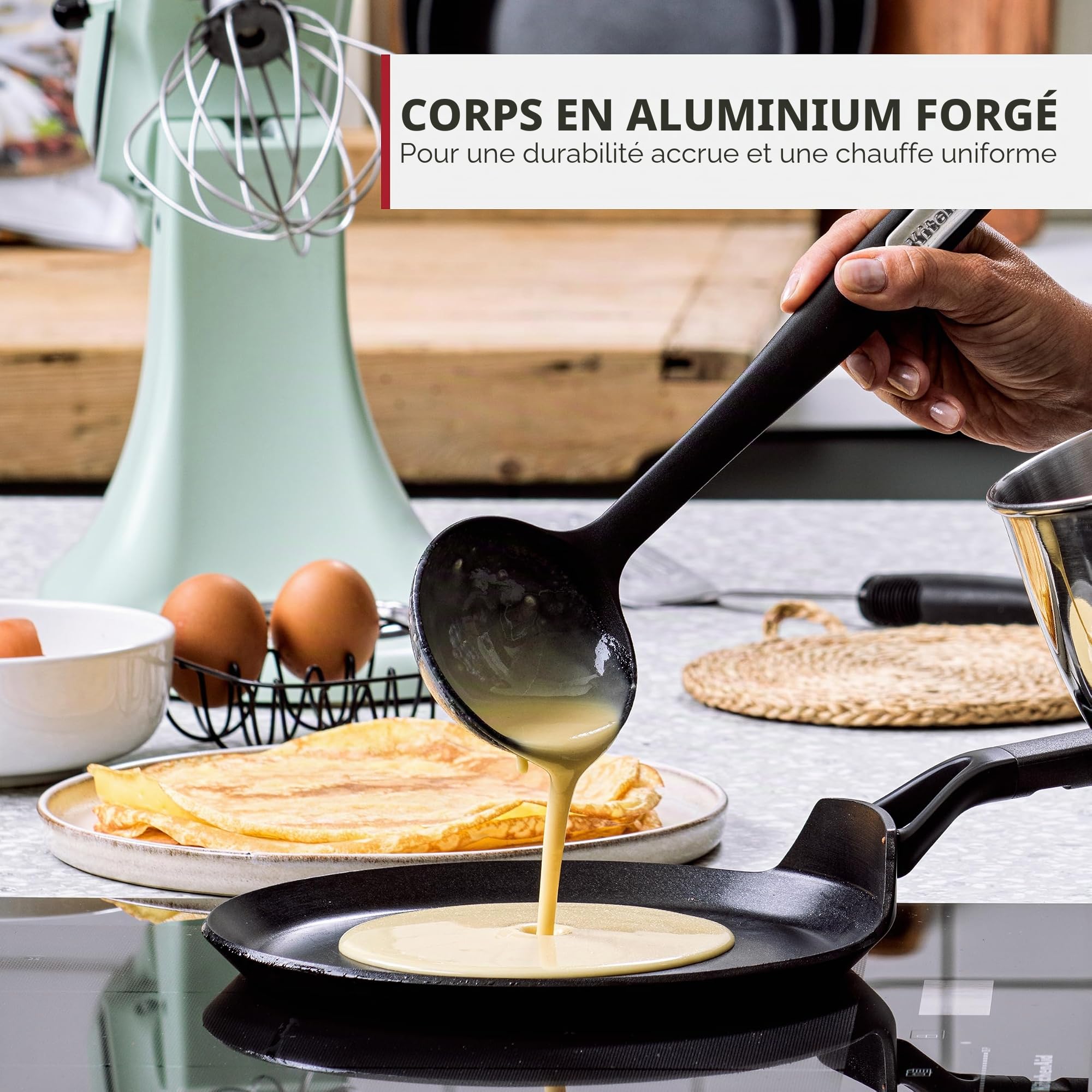 KitchenAid Poêle à crêpes, Noir, 24 cm
