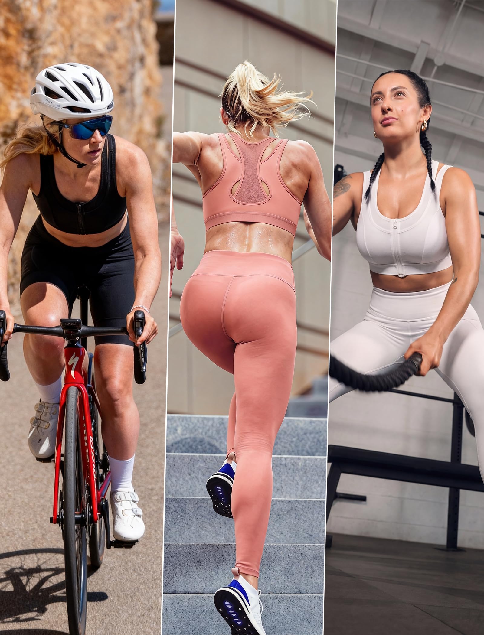 Yvette Sport BH Damen Starker Halt mit Vorderverschluss Große Größen für Fitness Laufen Joggen