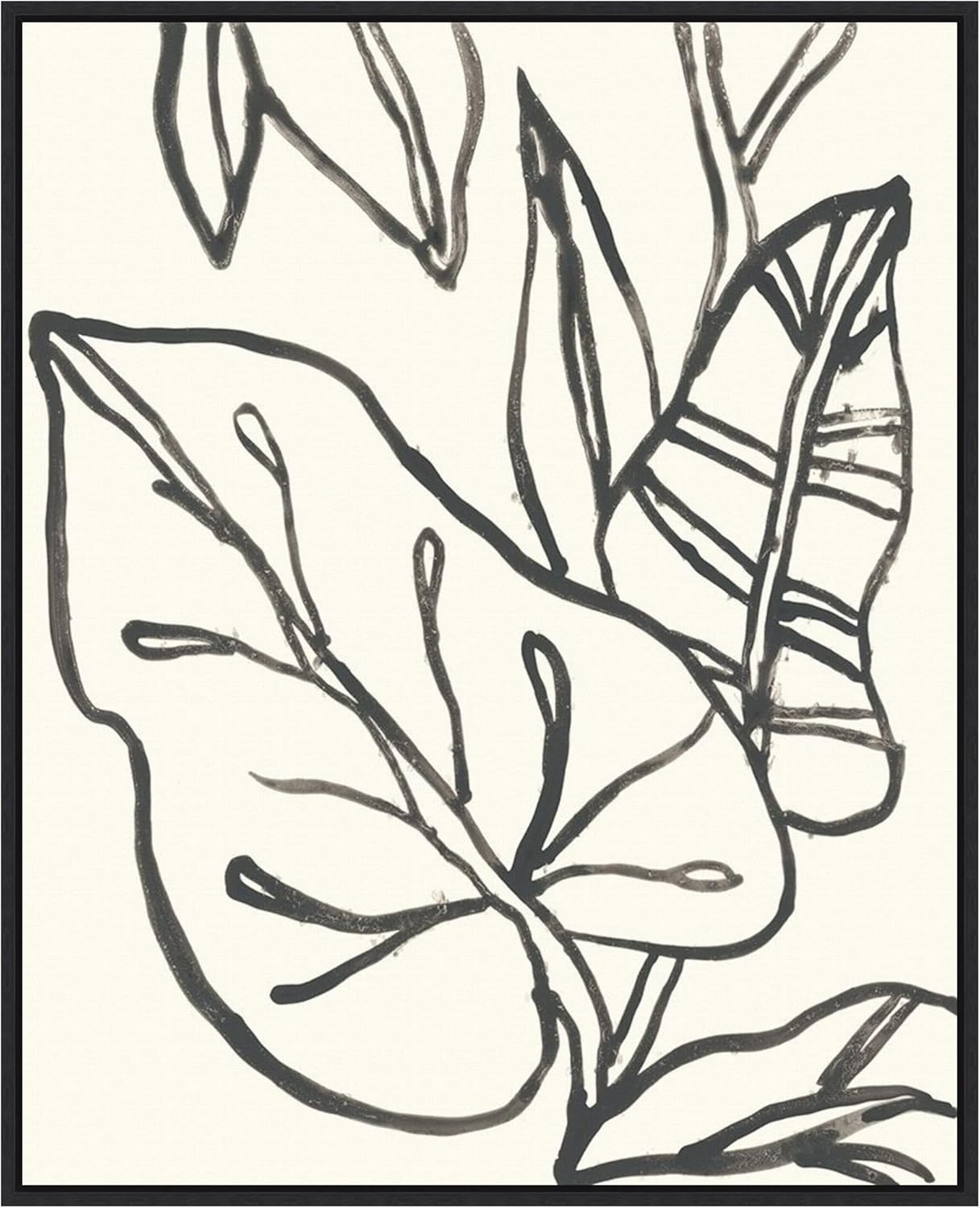 Amanti Art Framed Canvas Wall Art 28x23 Tropical Contour IV by June Erica Vess, Framed Wall Art Canvas, Tropical Artwork, Modern Decor, Medium Poster Painting for Living Room, Bedroom, Bathroom,