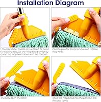 Vista 7 de Paquete de 6 cabezales de trapeador de algodón con extremo de bucle pesado, cabezal de trapeador de alta resistencia, repuestos comerciales, cabezal
