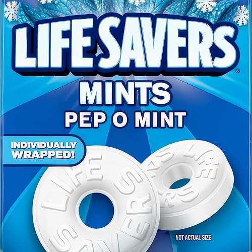 Miniatura 2 de CHAIN & JO SWEETS Life Savers Pep O Mint - Caramelo duro de menta  2 libras de mentas LifeSaver de menta a granel envueltas individualmente,