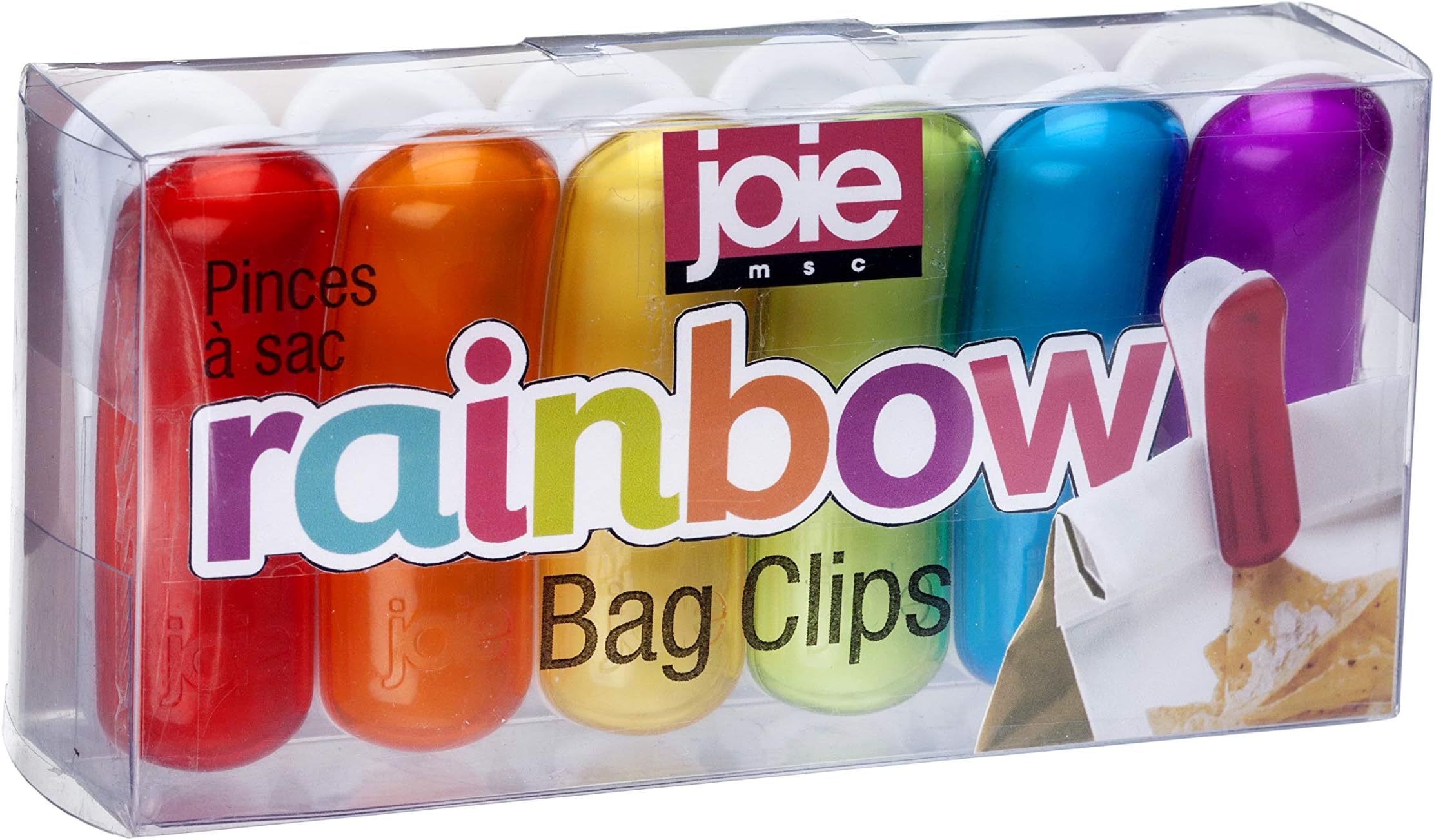 JoieKitchen Gadgets 29340 6pc Rainbow Bag Clips, Plastic