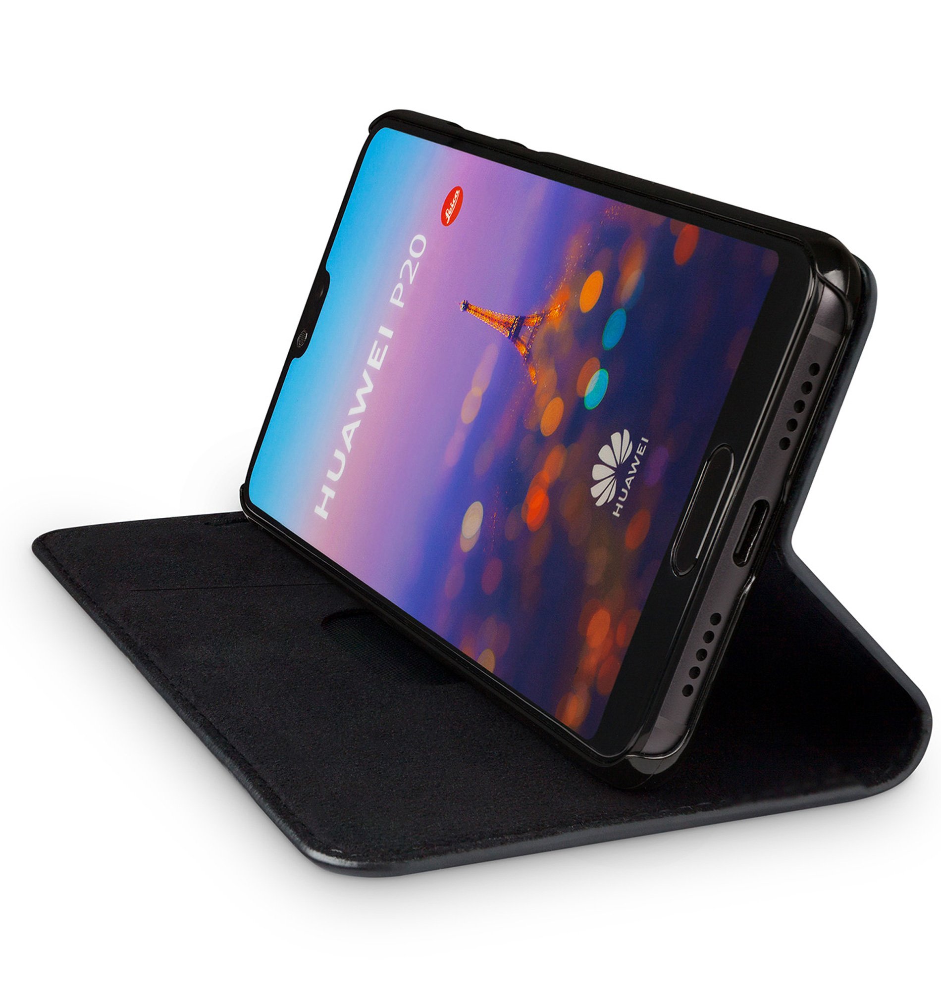 WIIUKA Echtleder-Tasche Für Huawei P30 – Mit Kartenfach & Standfunktion – Schlank & Schützend