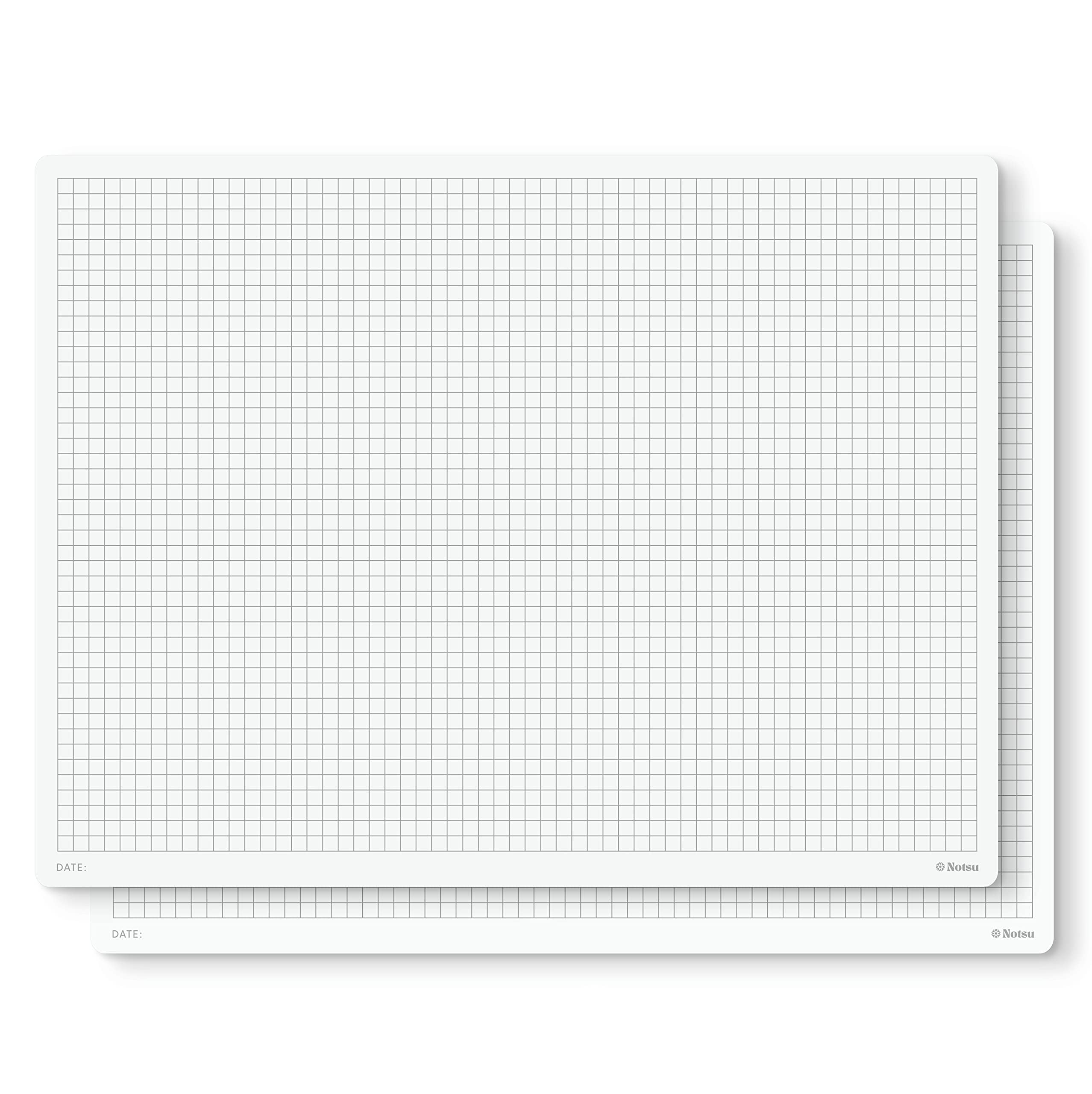 Notsu Graph Notepads 8.5 x 11 inch, 2 Pack | Minimalist Graphing Memo Mouse Pads with Premium Thick Paper, Letter Size