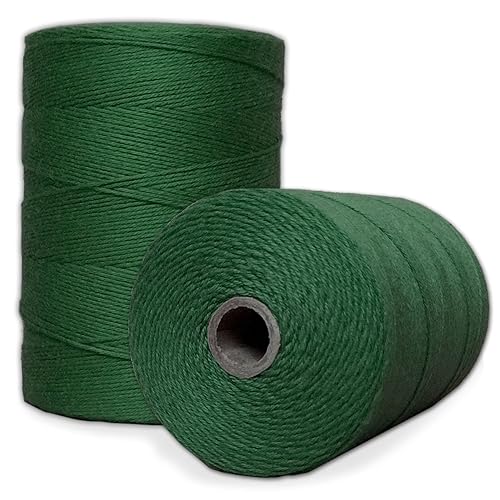100% Cotton Loom Warp Thread (Green), 8/4 Warp Yarn (800 Yards), Perfect for Weaving: Carpet, Tapestry, Rug, Blanket or Pattern - Warping Thread for Any Loom - Green
