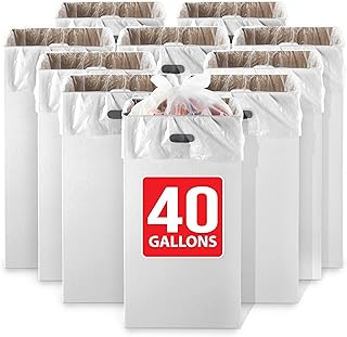 40 Gallon Disposable Cardboard Trash Cans for Events (10 Count), Disposable Trash Cans for Parties and Weddings, 40 Gallon Trash Can for Garbage and Recycling, Pop Up Style with 20 Liners Included