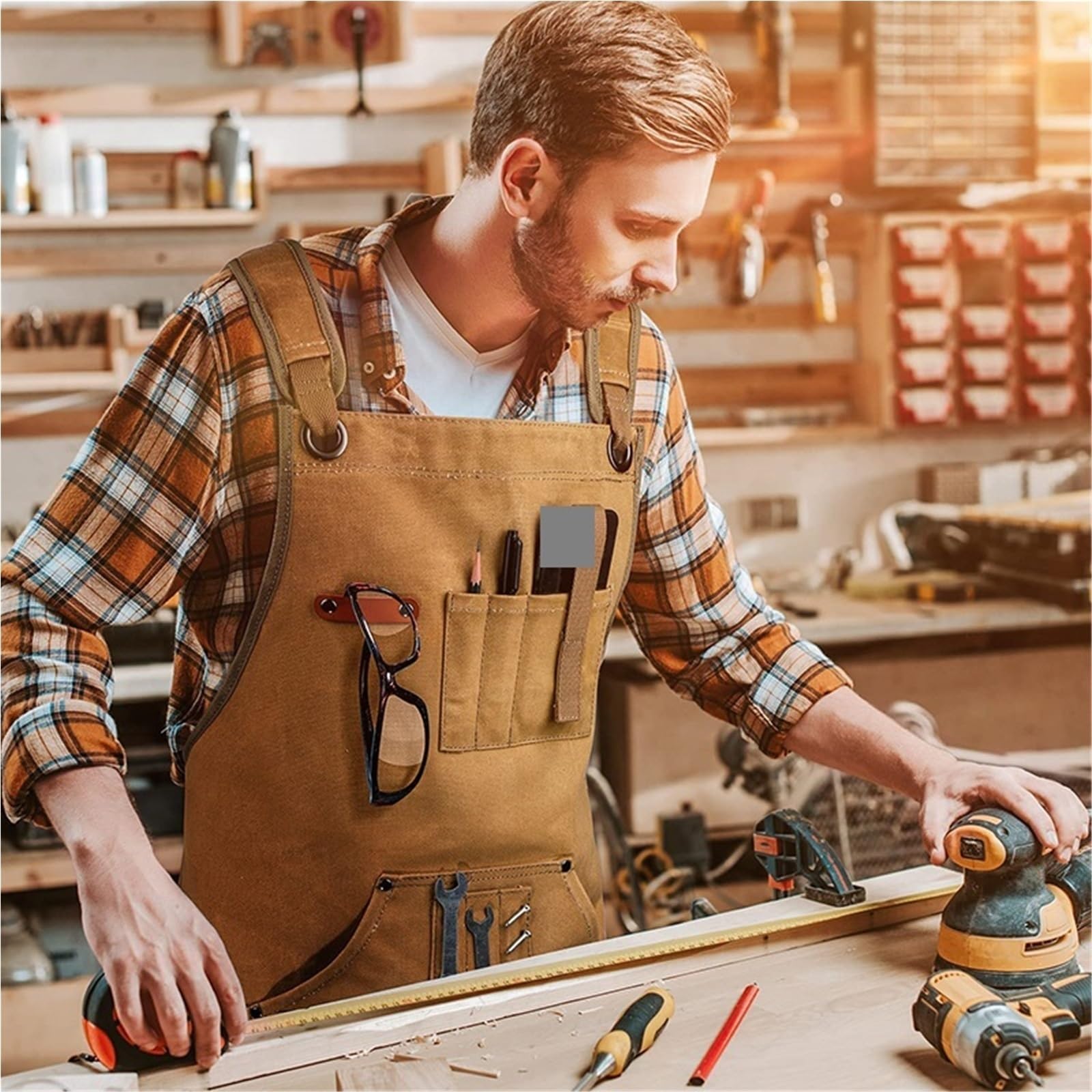 Grembiule da lavoro 2 pezzi Per Giardino | Con tasche for attrezzi for la verniciatura della lavorazione del legno