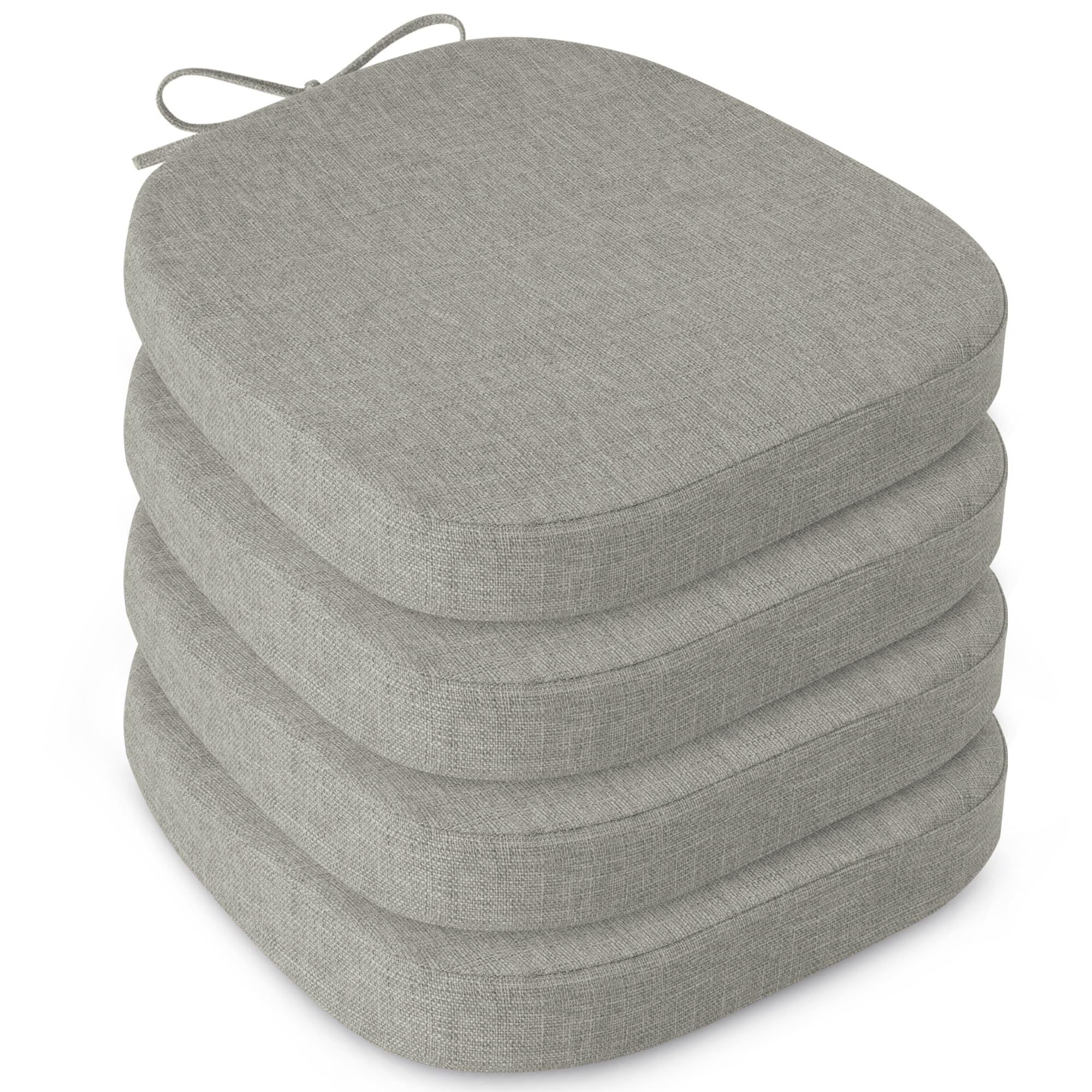 MineCozy 35x35cm Metal Chair Cushions with Ties 4 Pack Silver Grey