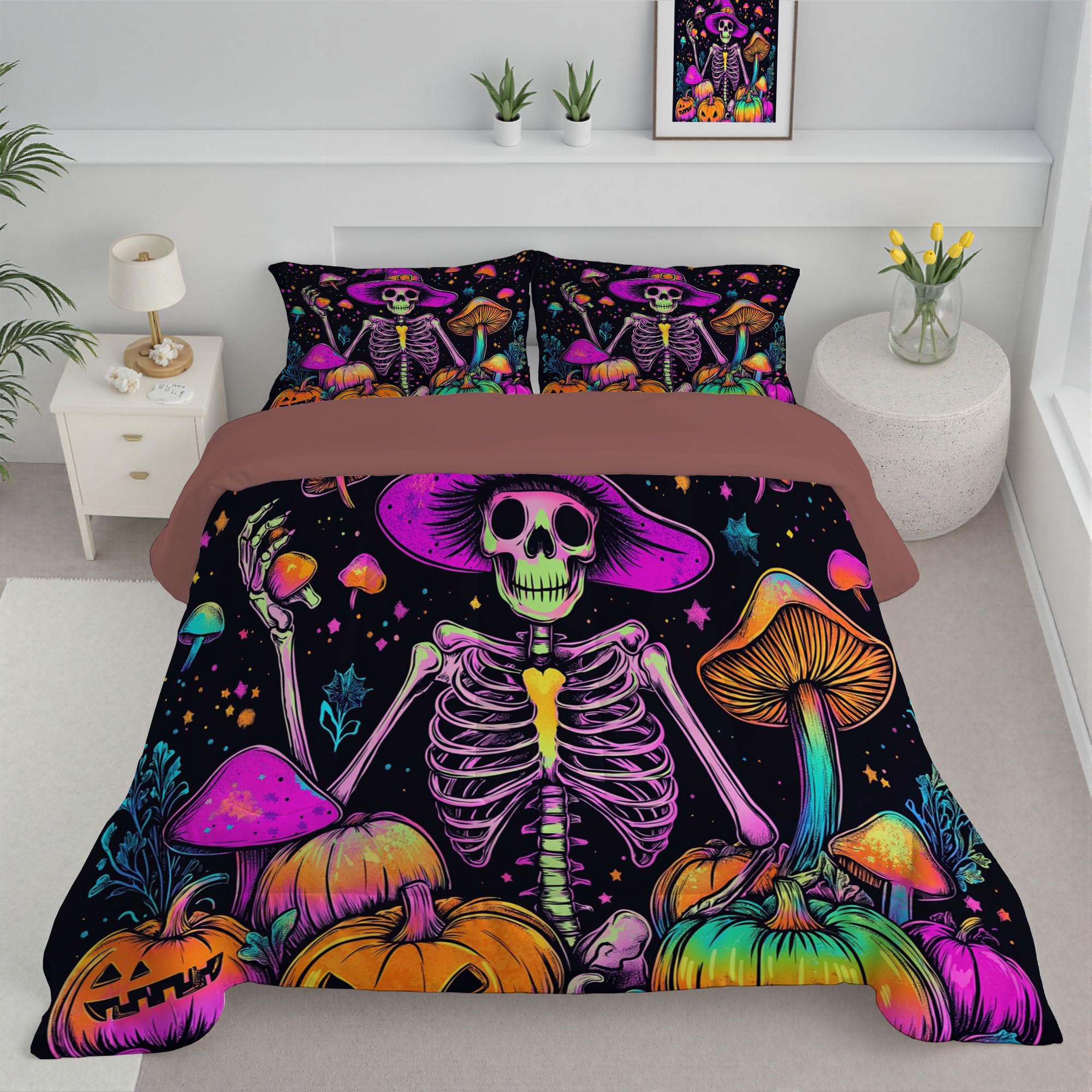 Couette chaude et légère violette résolvant le manque de confort pour lit 2 personnes d'halloween