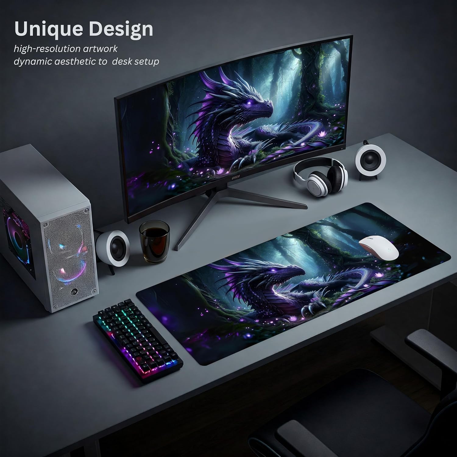 Dragon XL Gaming Mouse Pad (31.5x11.8) Waterproof 4mm Smooth Desk Mat - Image 5