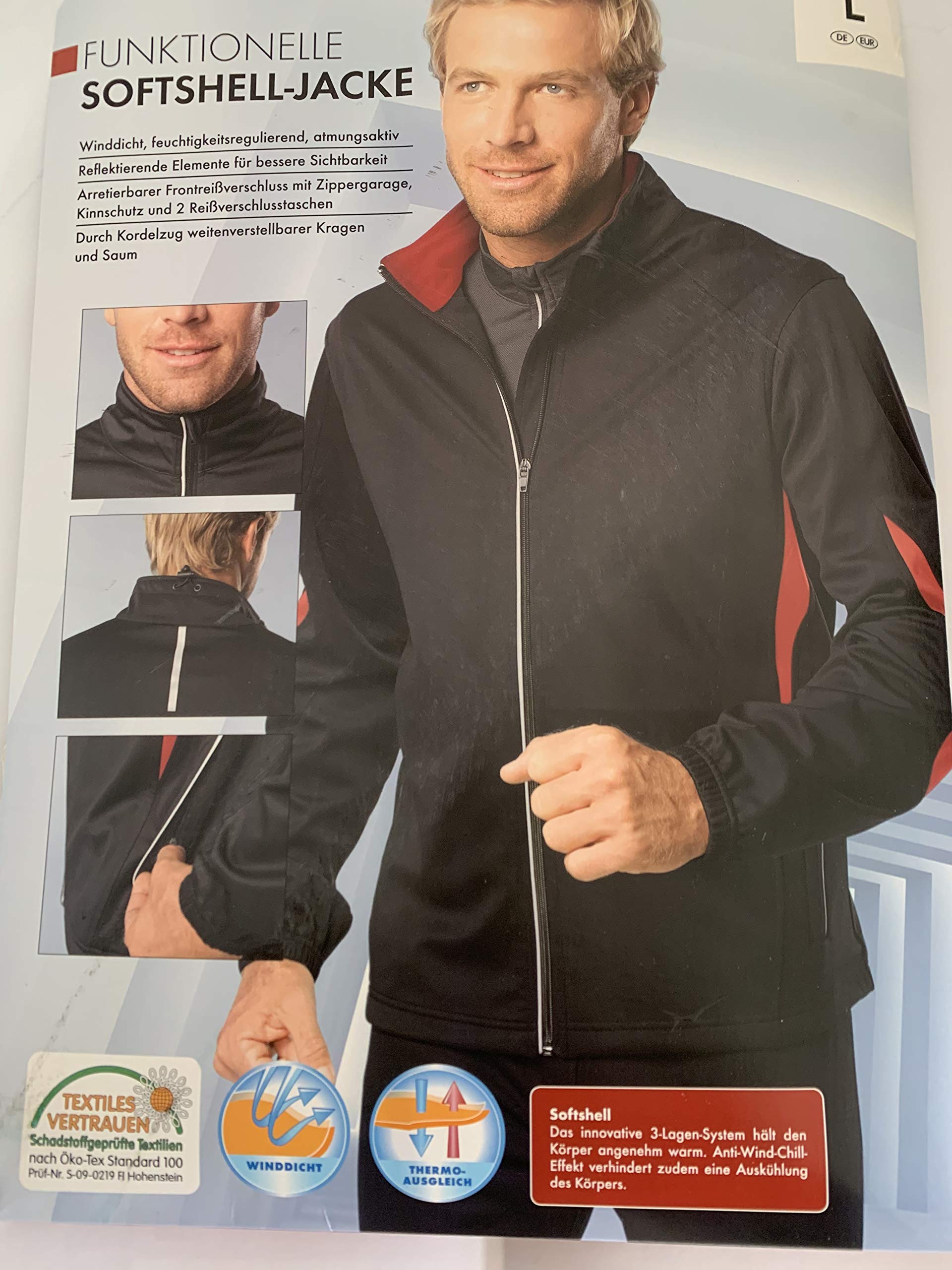 CrivitMen's functional softshell jacket, hiking outdoor sports, camping, leisure jacket, size M