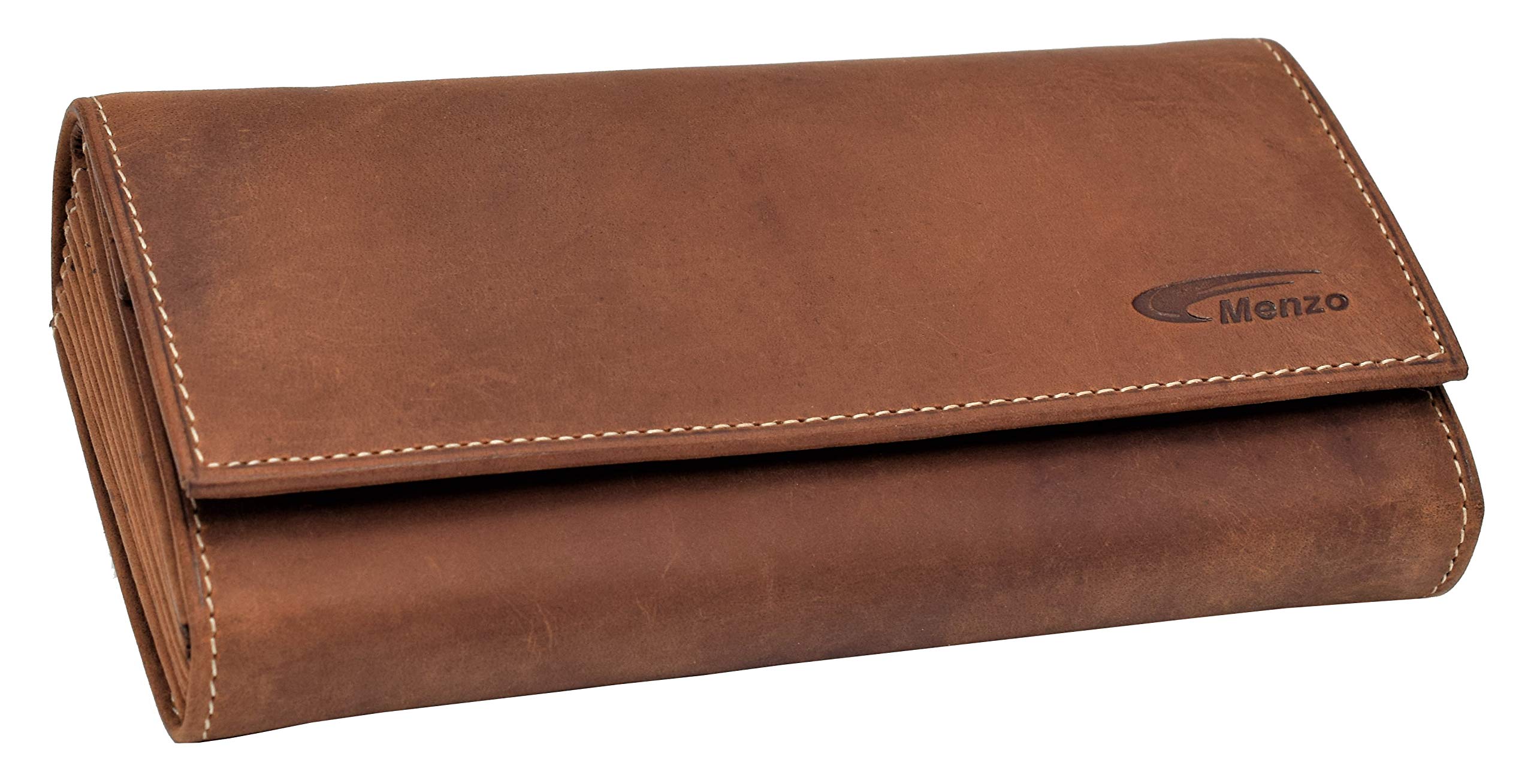 Menzo Kellnerbörsenset, Kellnerbörse + Holster, Kellnertasche + Halfter, echtes Leder für Damen und Herren (deltabraun)