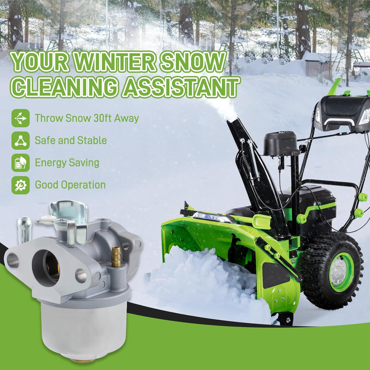 (Used, as is, may be missing another part)  partszen 594014 Carburetor for 590907 798918 794588 794197 791955 594015 Craftsman 536.881851 Snowblower