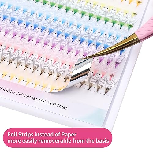 Miniatura 4 de Extensiones de pestañas de colores 240 unidades extensiones de pestañas postizas en abanico de 12 colores 10D de 0512in extensiones de pestañas de