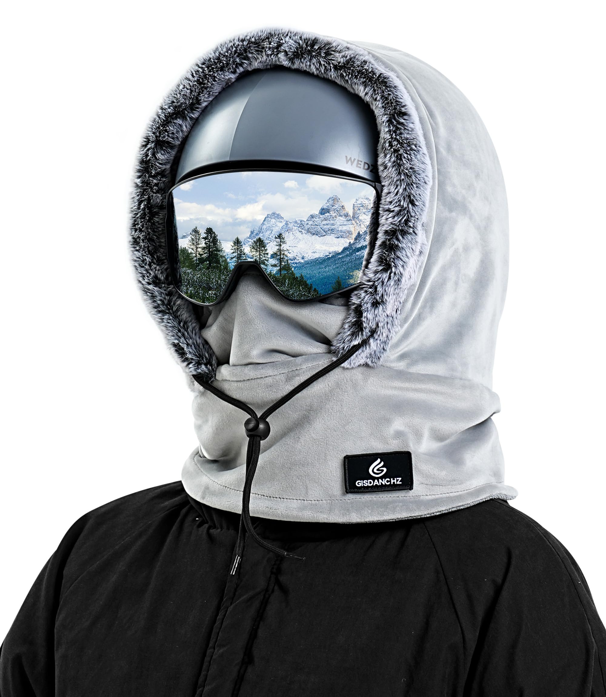 Gisdanchz Over Helmet Ski Mask Balaclava Face Mask Stretch Fleece Winter Hood Scarf Full Cover Winter Hat for