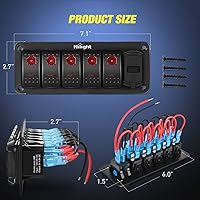 Vista 27 de Nilight Caja de interruptor basculante de 2 cuadrillas 12V SPST ON Off PD tipo C y QC 3.0 cargador USB, voltímetro, panel de aluminio impermeable