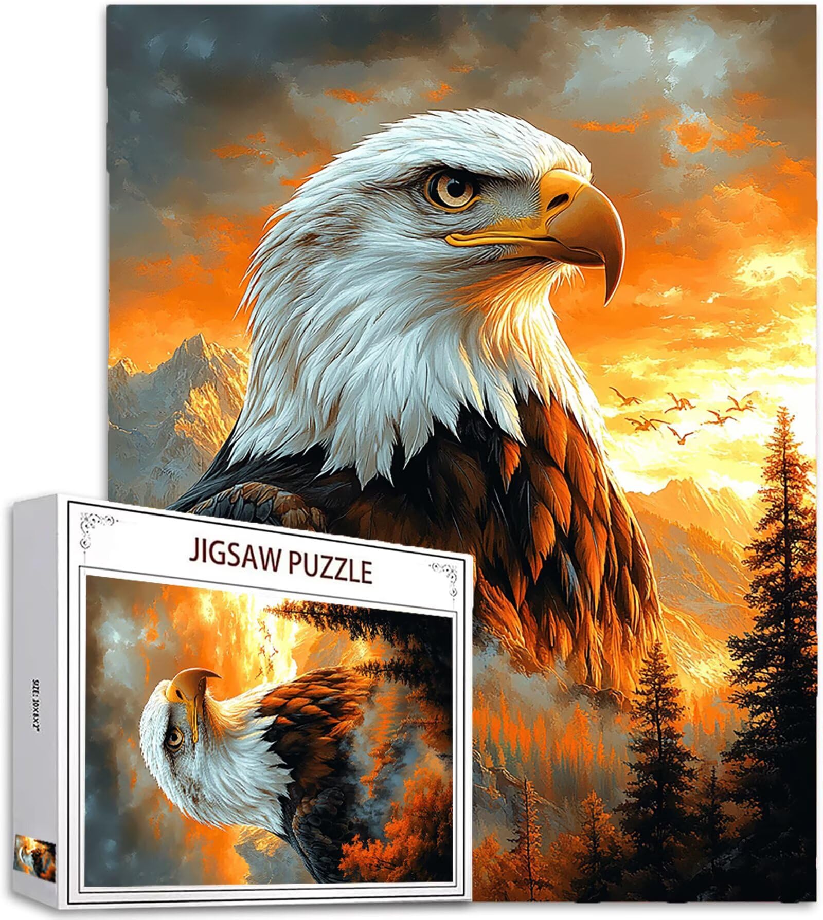 Model 768 Puzzle z orłem, 2000 elementów, dla dorosłych, dla początkujących, 5D "zrób to sam", kolorowe puzzle, plakat z pudełkiem na prezent, do dekoracji pokoju, salonu, prezent dla kobiet, 2000