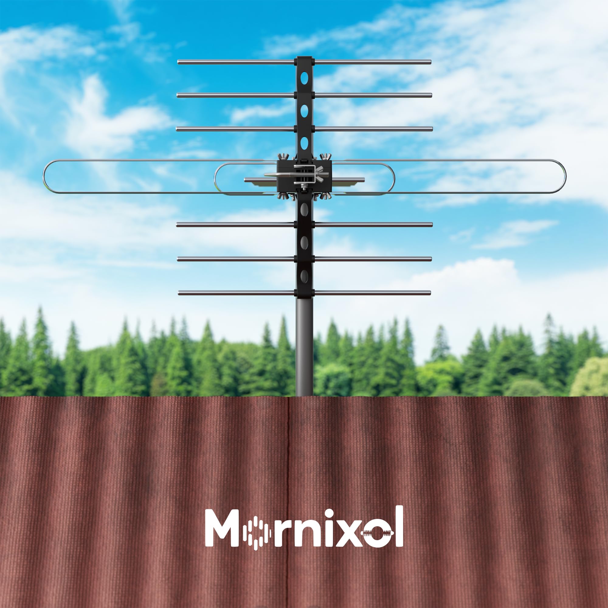 Zewnętrzna antena telewizyjna, cyfrowa antena telewizyjna o zasięgu 70 mil, łatwa instalacja bez narzędzi, odporna na warunki atmosferyczne, montowana antena do 4K, 1080P, kanały lokalne HD