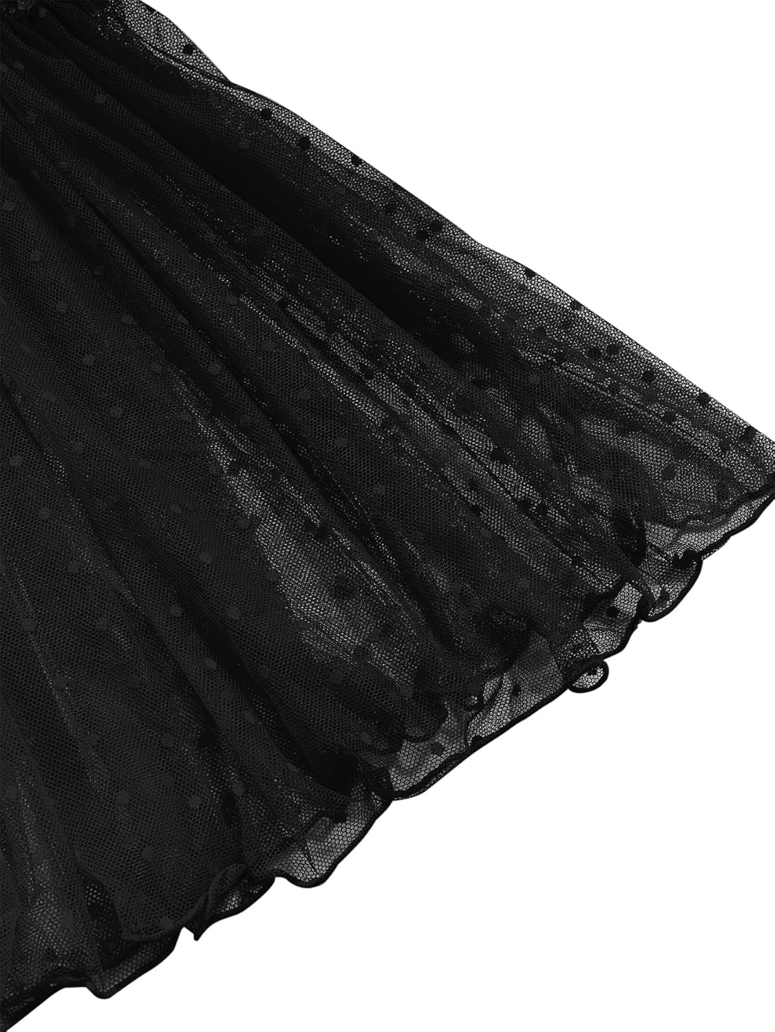 Lilosy Sexy Polka Dots Mesh Sheer Lace Babydoll Chemise Lingerie Set Floral Sleep Wear