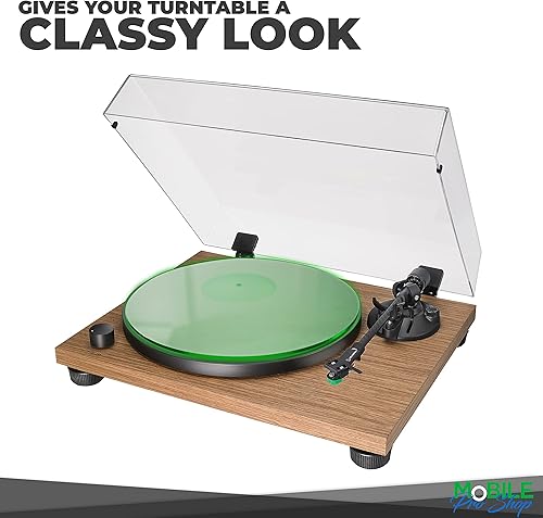 Miniatura 2 de Mobile Pro Shop Alfombrilla acrílica para tocadiscos de vinilo LP  0.106 in de grosor que proporciona graves más ajustados y mejora la calidad de