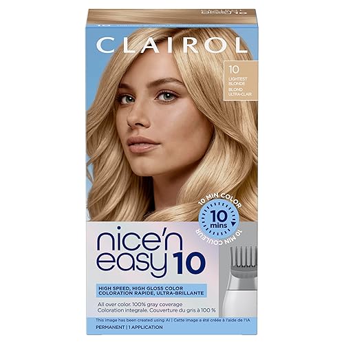 Clairol Nice'N Easy 10 - Tinte permanente para el cabello, color rubio 10, paquete de 1 unidad