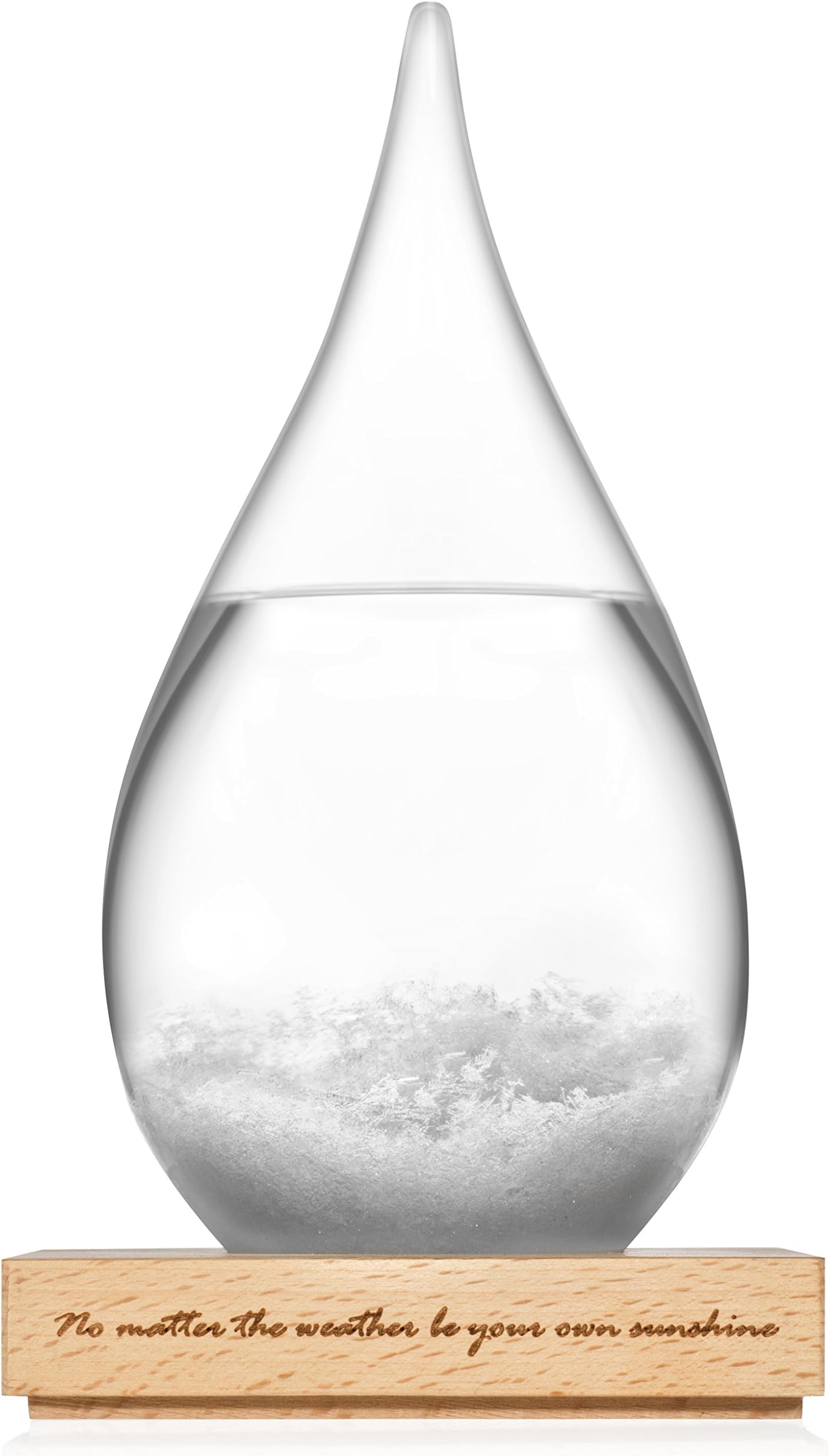 Marici Storm Glass Water Drops Weather Forecast Predictor Meteorological Display with Motivational Message Large with Base Stand