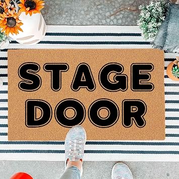 Funny Artificial Coir Doormat - Stage Door - with Heavy Duty Anti-Slip Backing Durable Porch Welcome Mats 23.7 x 15.7 inch