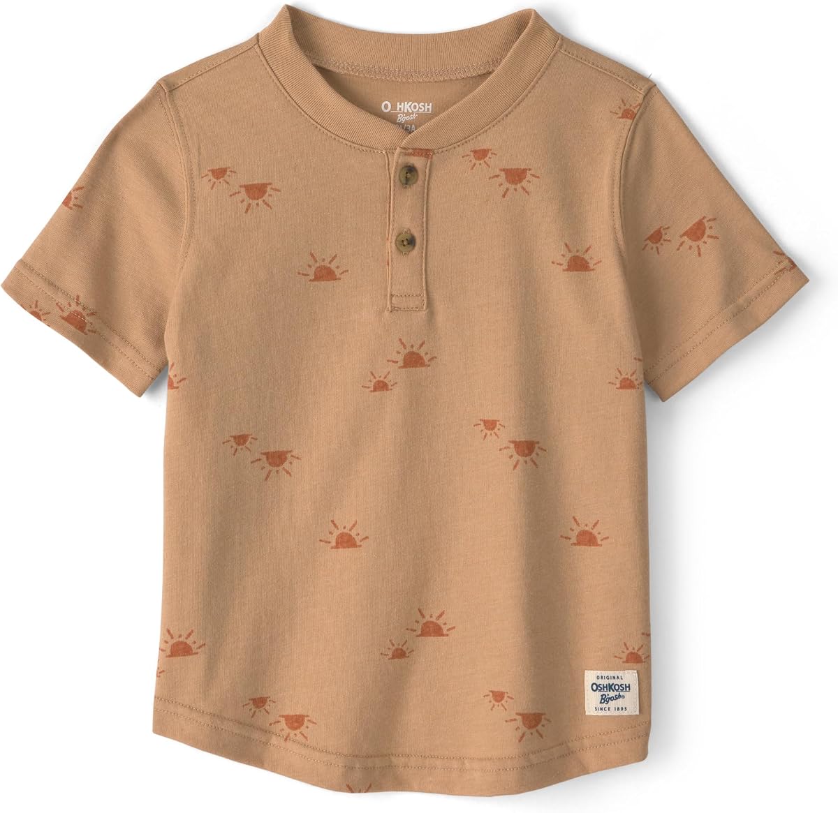 Boy Short Sleeve Henley, Yellow, 5T