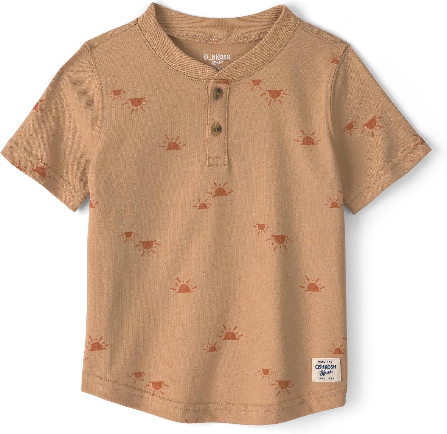 OSHKOSH B'GOSH Boy Short Sleeve Henley, Yellow, 5T
