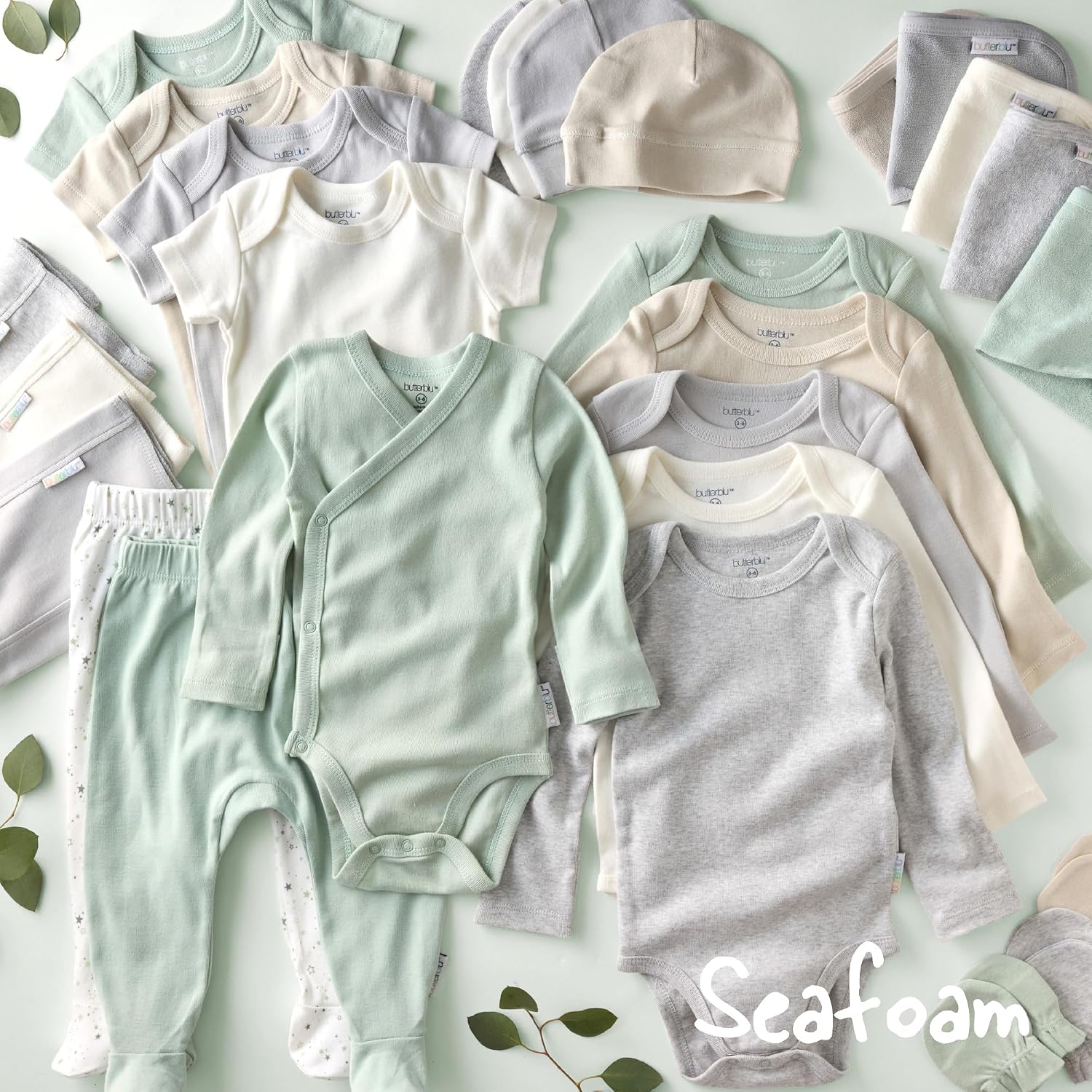 Butterblu Blake 5-Pack Long Sleeve Bodysuits 100% Organic Cotton Baby Clothes for Boys and Girls