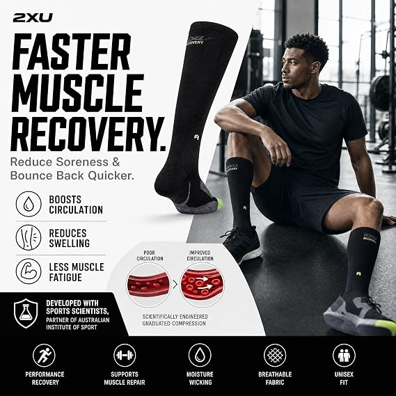 2XU unisex-adult Recovery Compression Sock