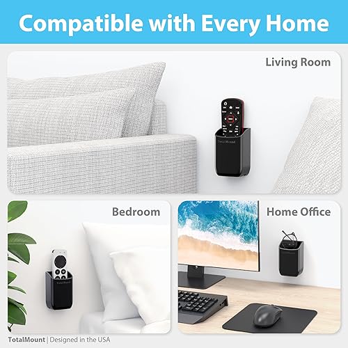 Miniatura 6 de TotalMount Soportes para control remoto sin agujeros Elimina la necesidad de perforar agujeros en tu pared (Soportes para control remoto negros,