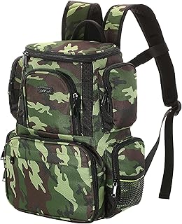 Lixada Fishing Tackle Backpack Multifunctional Fishing Tackle Utility Bag Large Waterproof Tackle Bag Storage with 4 Trays Tackle Box